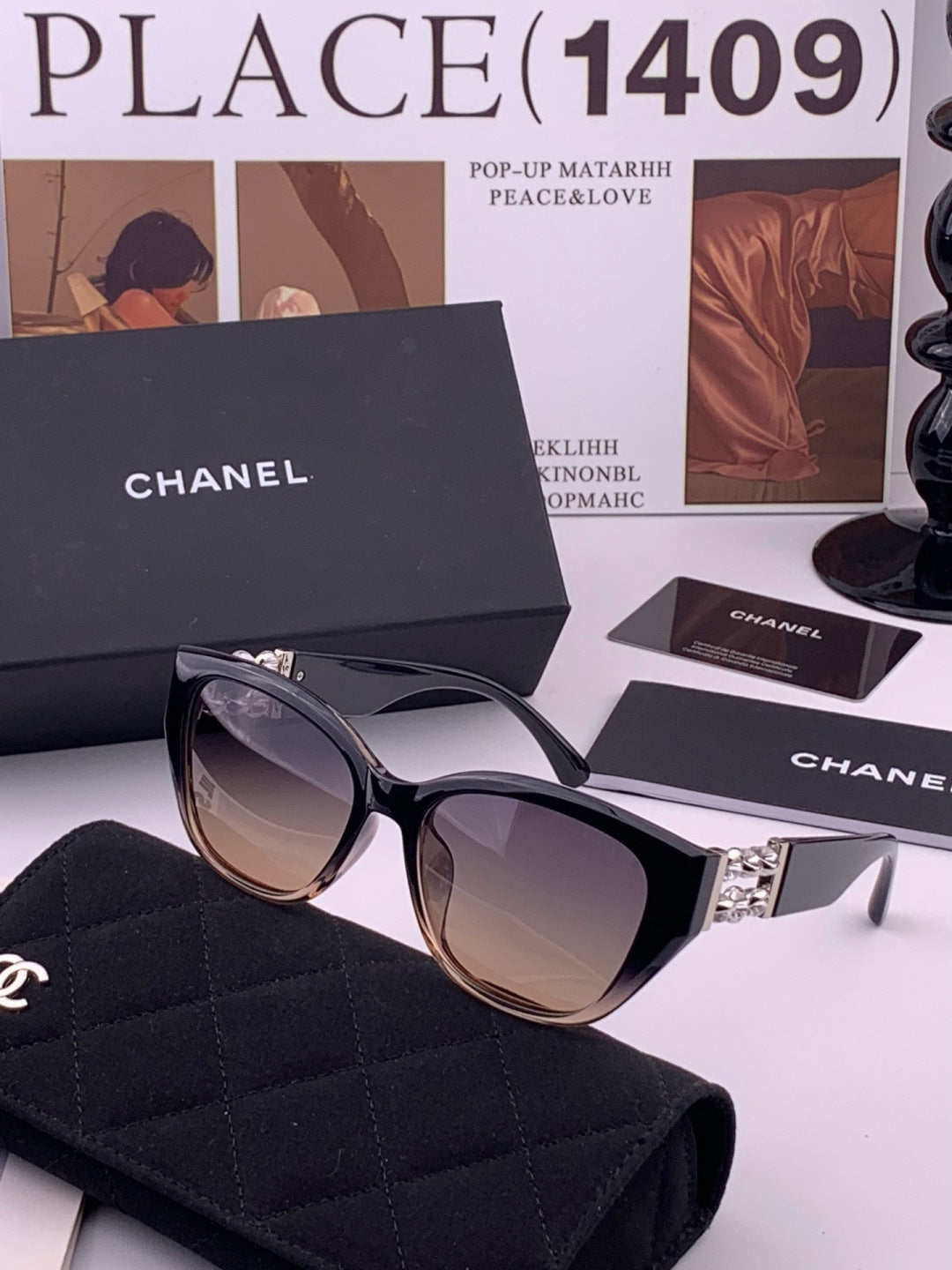 Chanel CH8754 Polarized Fashion Black Lens Sunglasses for Men & Women - 493577 - detail image 2