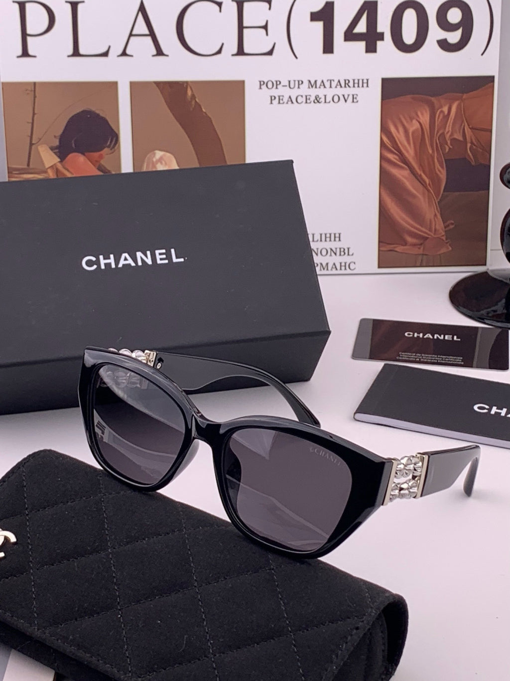 Chanel CH8754 Polarized Fashion Black Lens Sunglasses for Men & Women - detail image 2