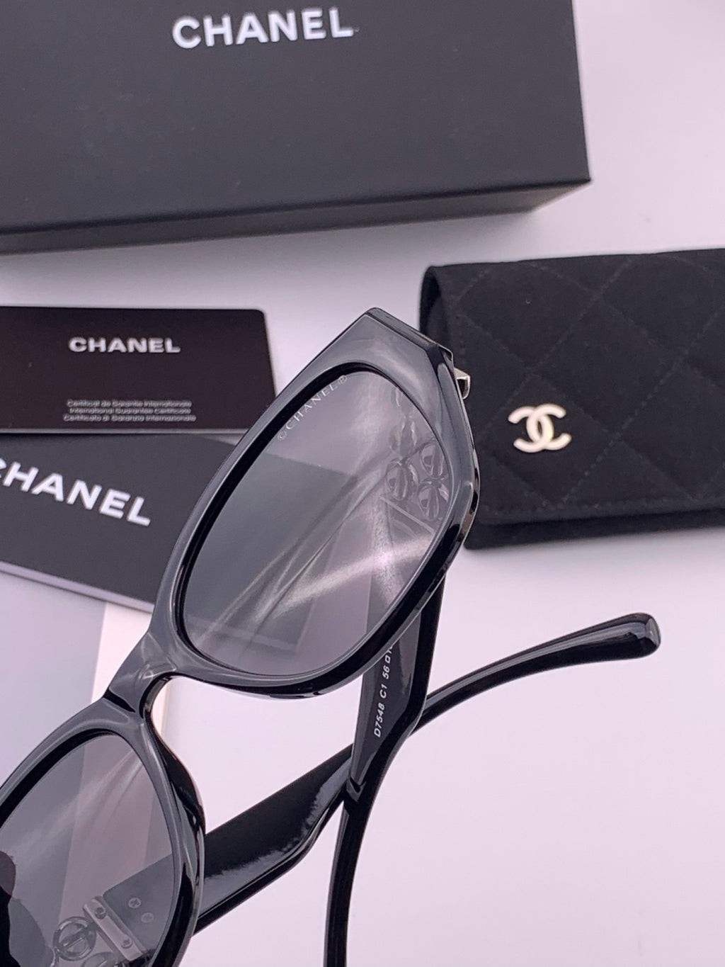 Chanel CH8754 Polarized Fashion Black Lens Sunglasses for Men & Women - detail image 6
