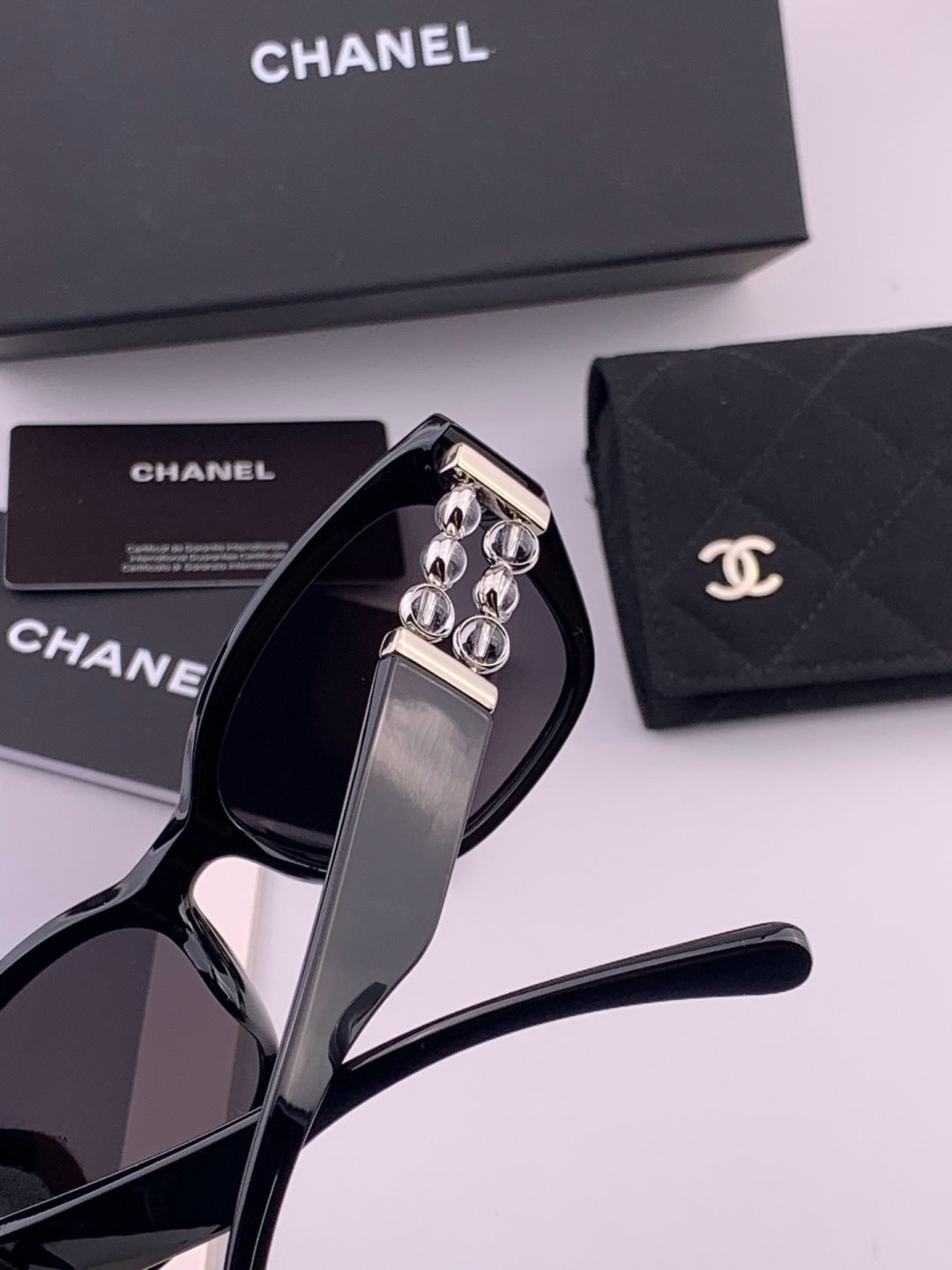 Chanel CH8754 Polarized Fashion Black Lens Sunglasses for Men & Women - detail image 5