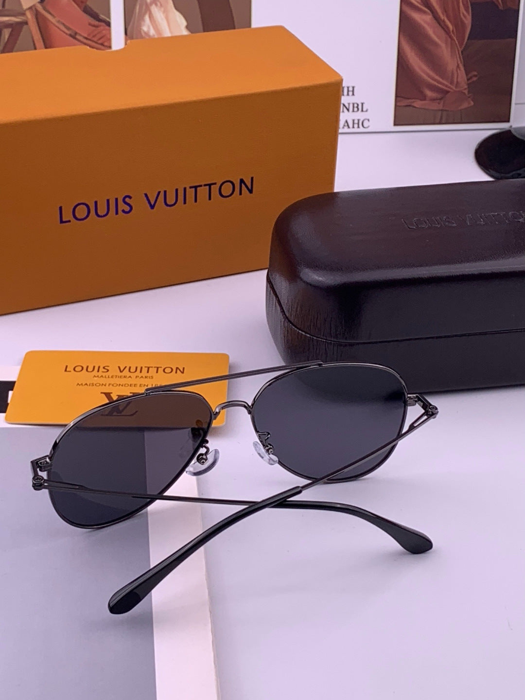 Louis Vuitton L5338 Polarized Aviator Brown Lens Sunglasses for Men & Women - detail image 7