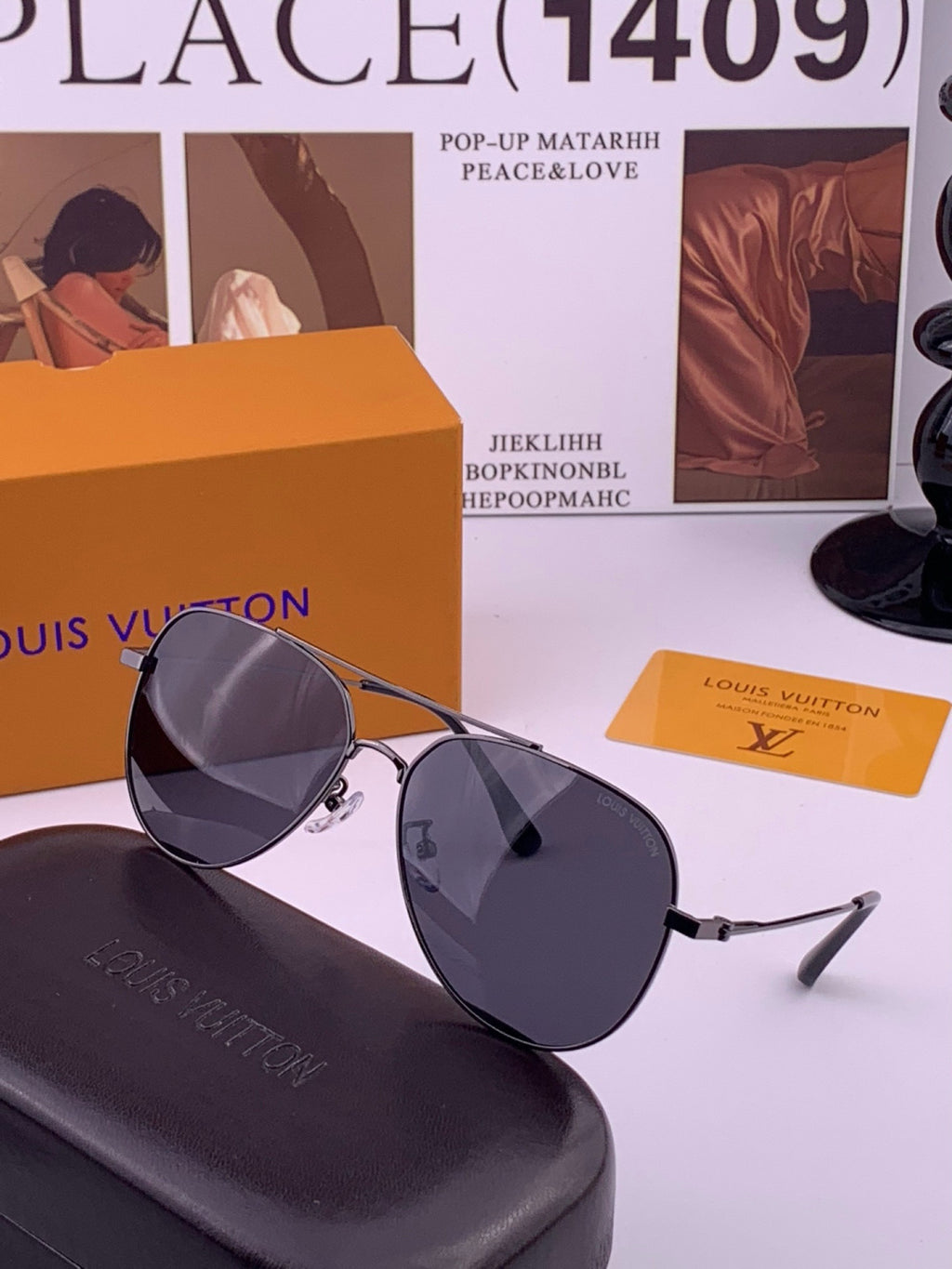 Louis Vuitton L5338 Polarized Aviator Brown Lens Sunglasses for Men & Women