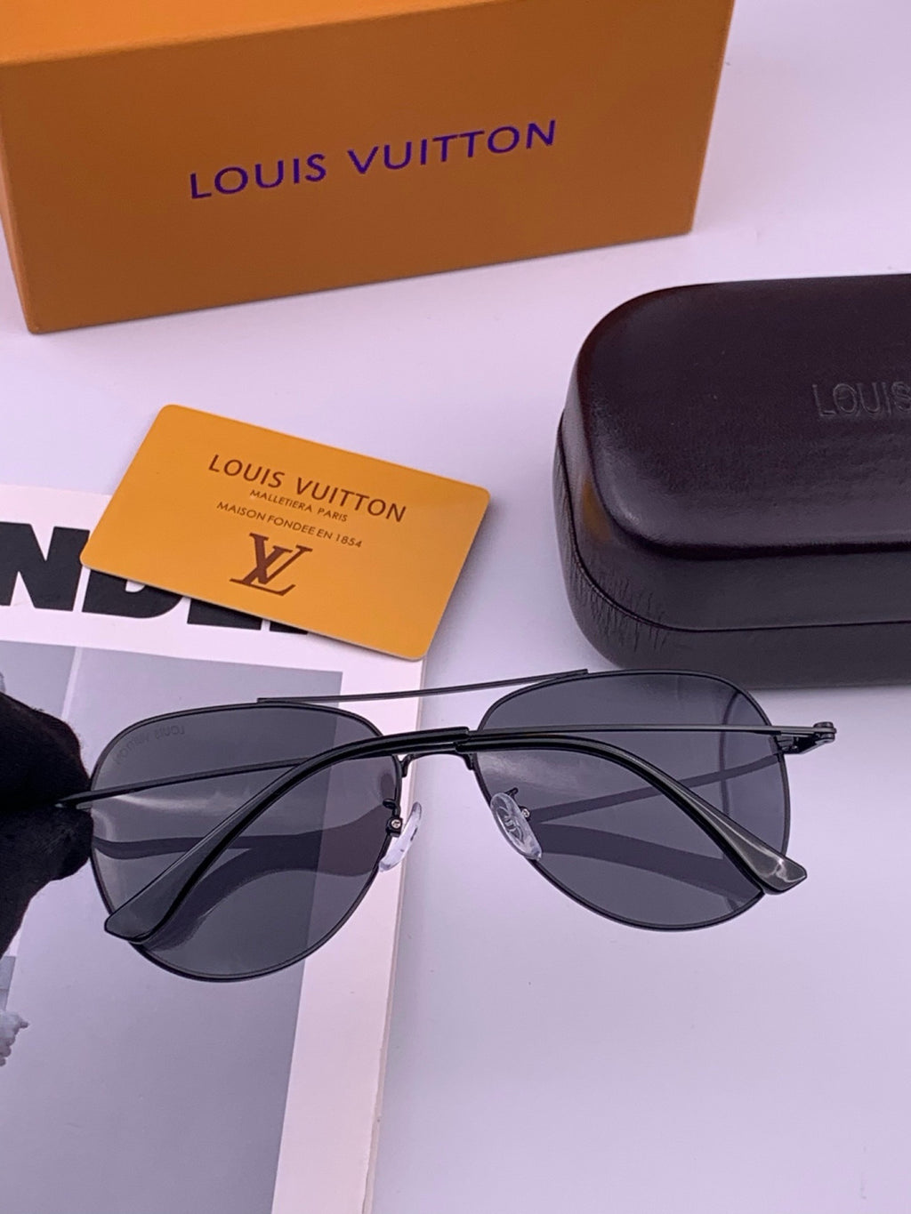 Louis Vuitton L5338 Polarized Aviator Blue Lens Sunglasses for Men & Women - detail image 6