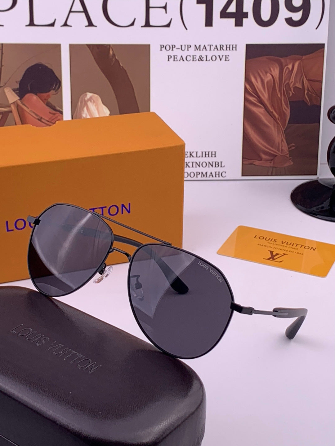 Louis Vuitton L8333 Polarized Aviator Black Lens Sunglasses for Men & - 493188 - detail image 2