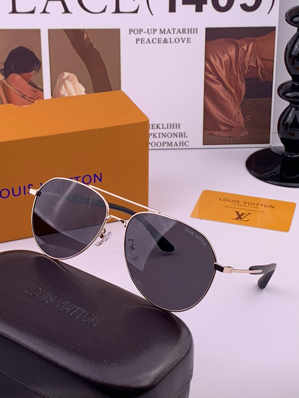Louis Vuitton L8333 Polarized Aviator Black Lens Sunglasses for Men & - 493189 - detail image 2