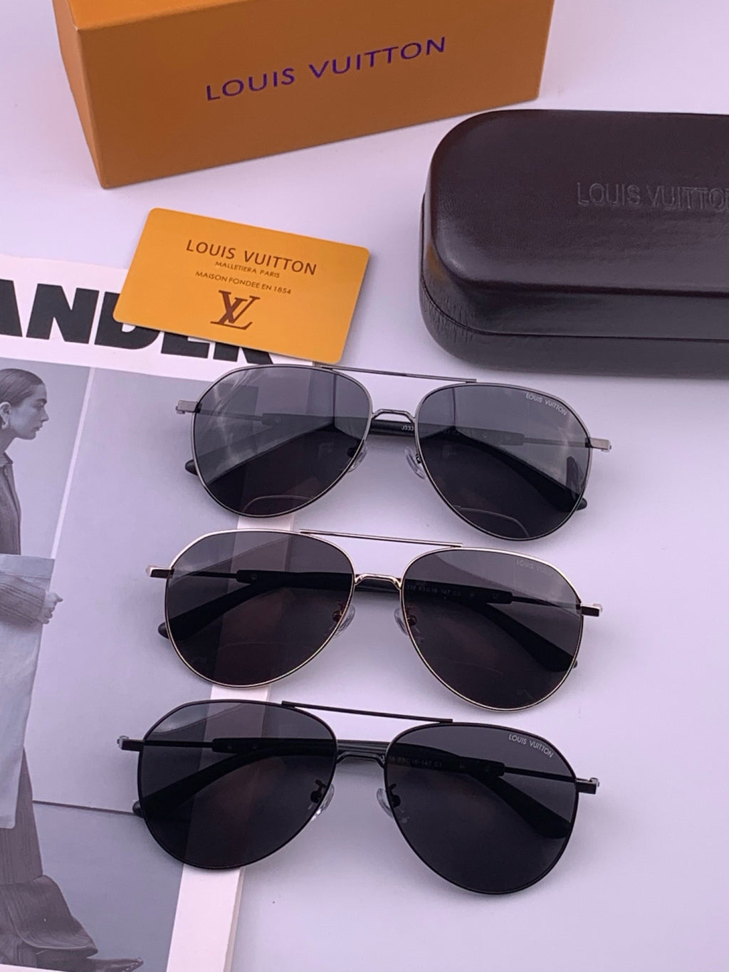 Louis Vuitton L8333 Polarized Aviator Black Lens Sunglasses for Men & - 493189 - detail image 8