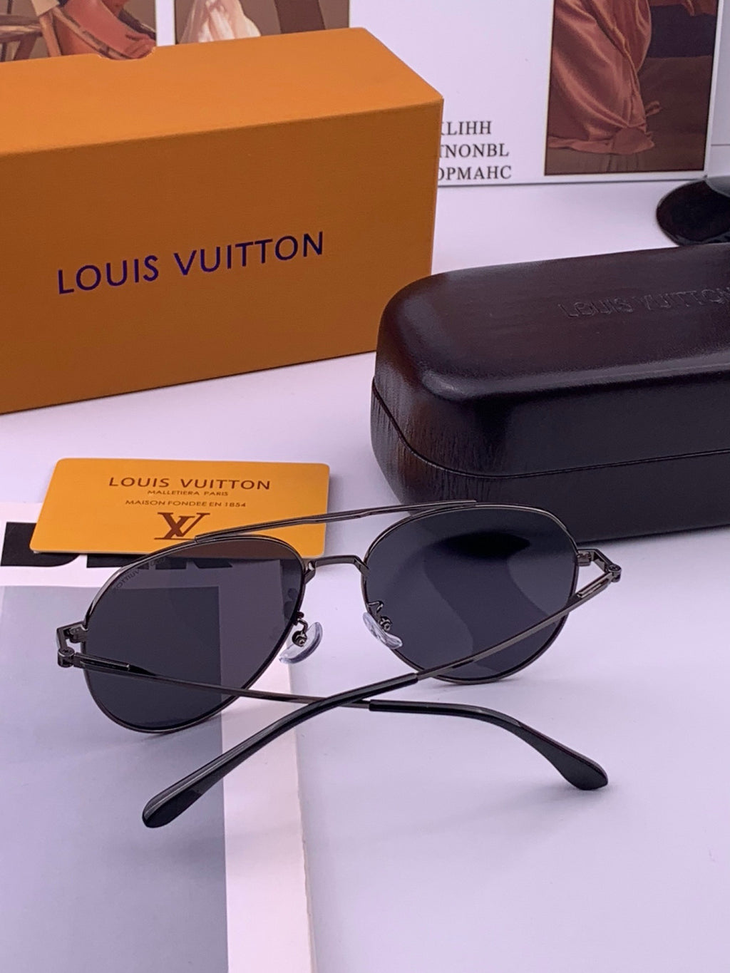 Louis Vuitton L5342 Polarized Aviator Black Lens Sunglasses for Men & - 493191 - detail image 6
