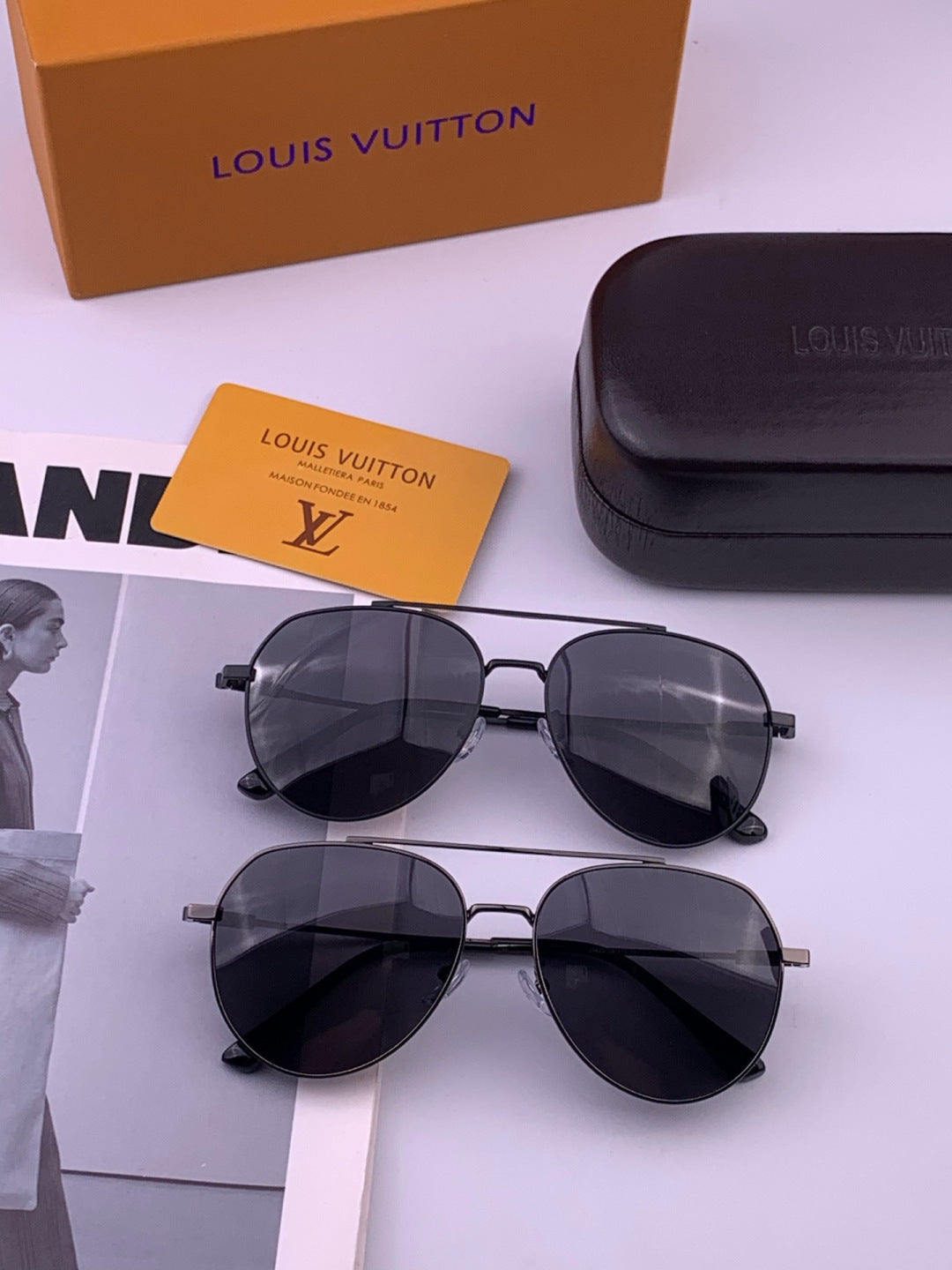 Louis Vuitton L5342 Polarized Aviator Black Lens Sunglasses for Men & - 493191 - detail image 8
