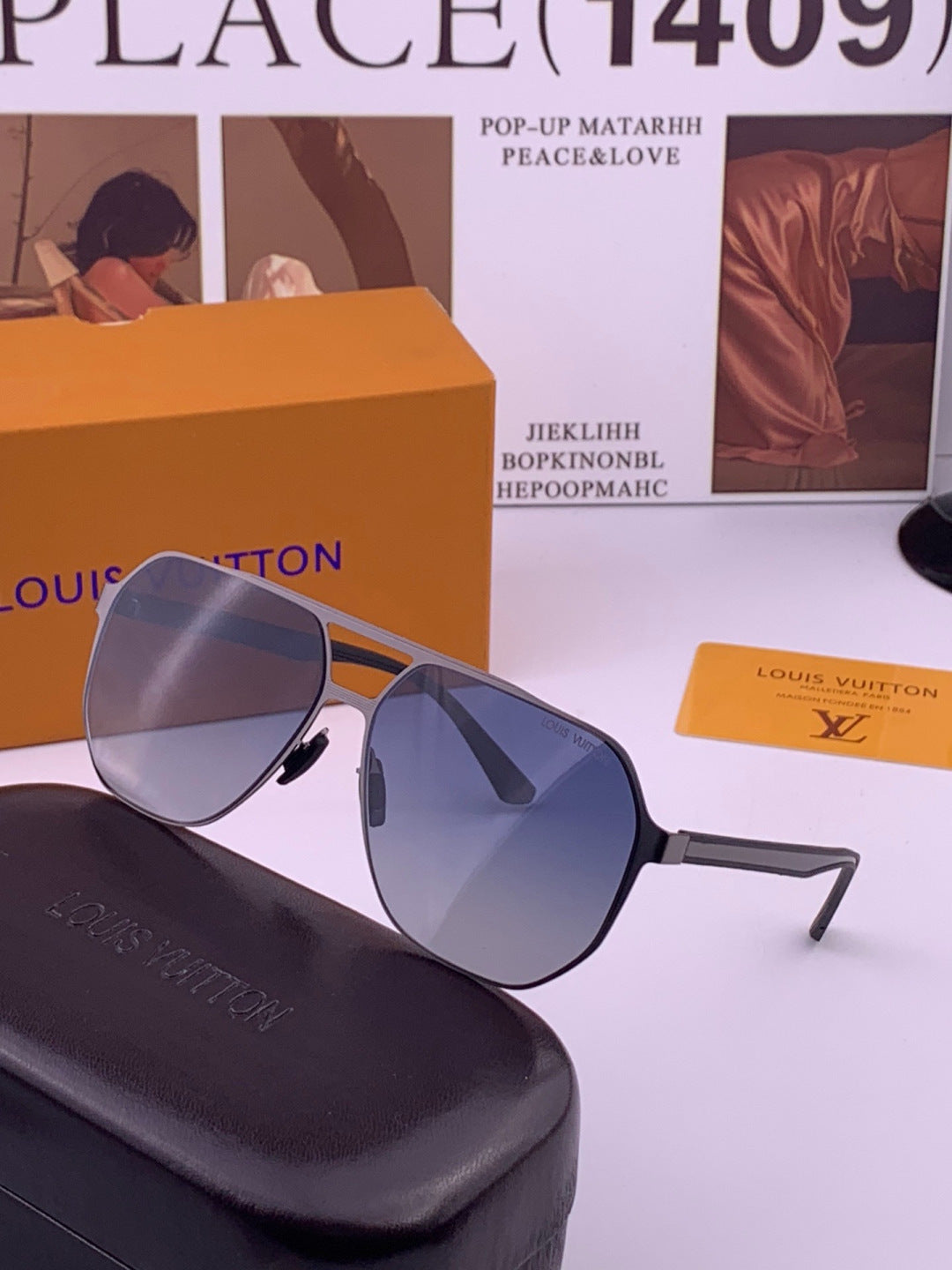Louis Vuitton L116 Fashion Black Lens Sunglasses for Men & Women - 493200 - detail image 2
