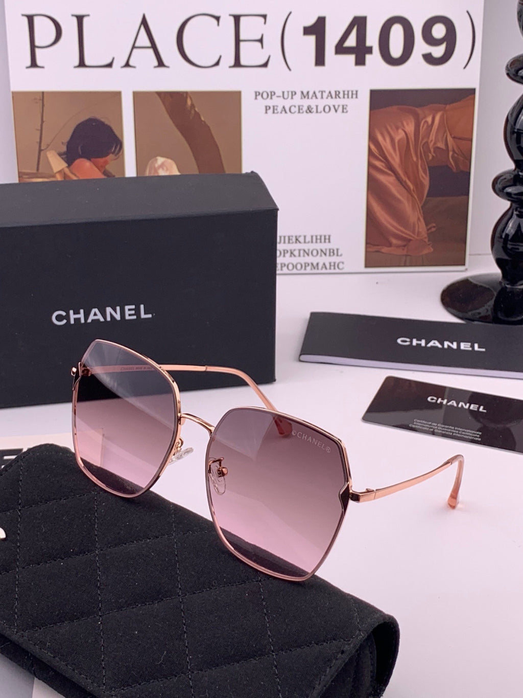Chanel CH2029 Polarized Rimless Brown Lens Sunglasses for Men & Women
