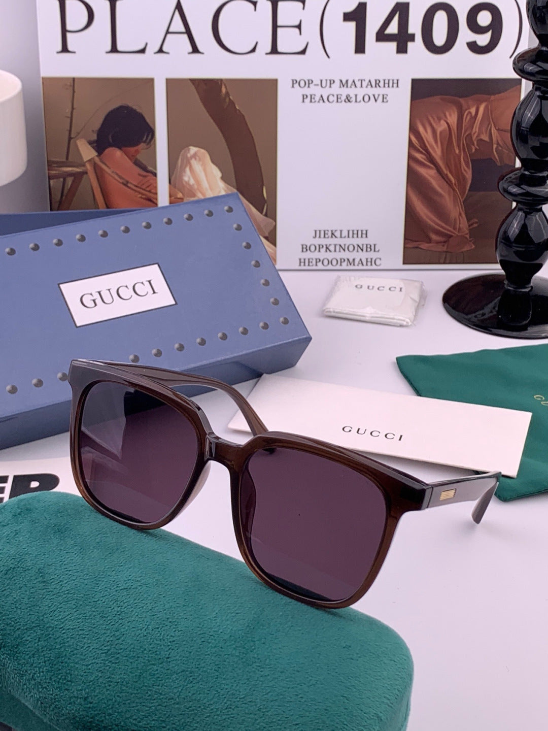 Gucci G2816 Polarized Square Orange Lens Sunglasses for Women