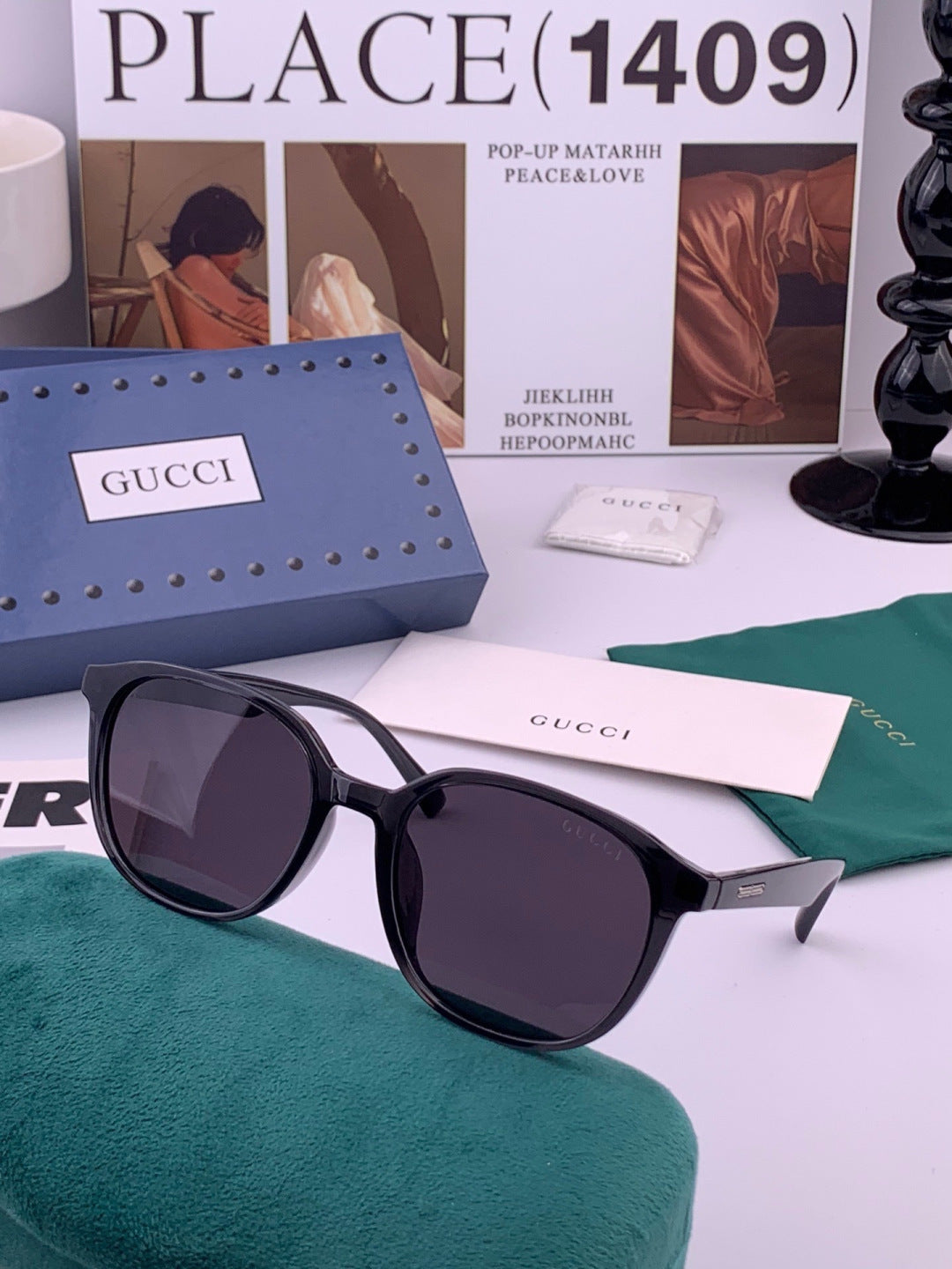 Gucci G4990 Polarized Square Orange Lens Sunglasses for Women - detail image 2