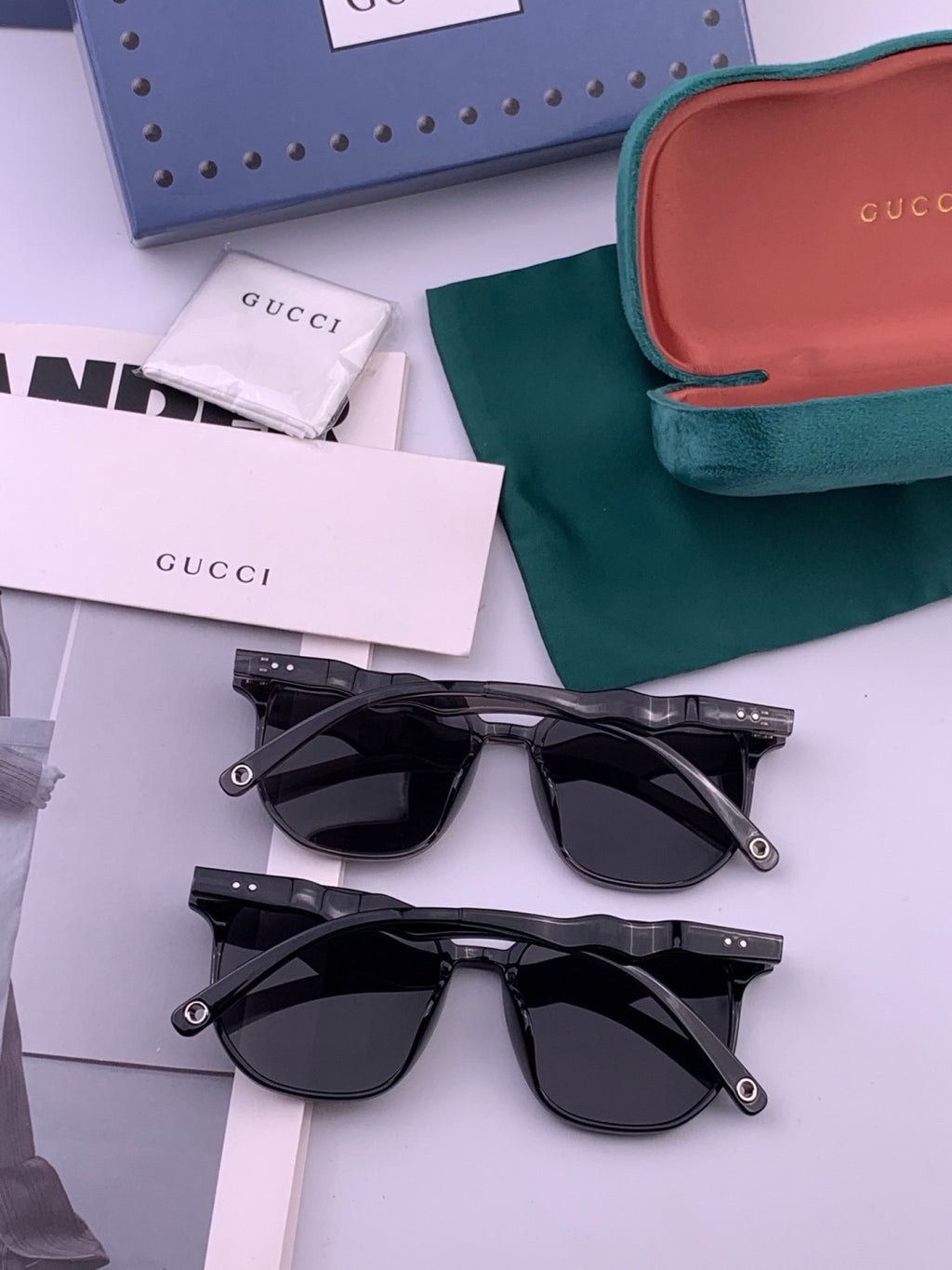 Gucci G0613 Polarized Square Black Lens Sunglasses for Women - detail image 6