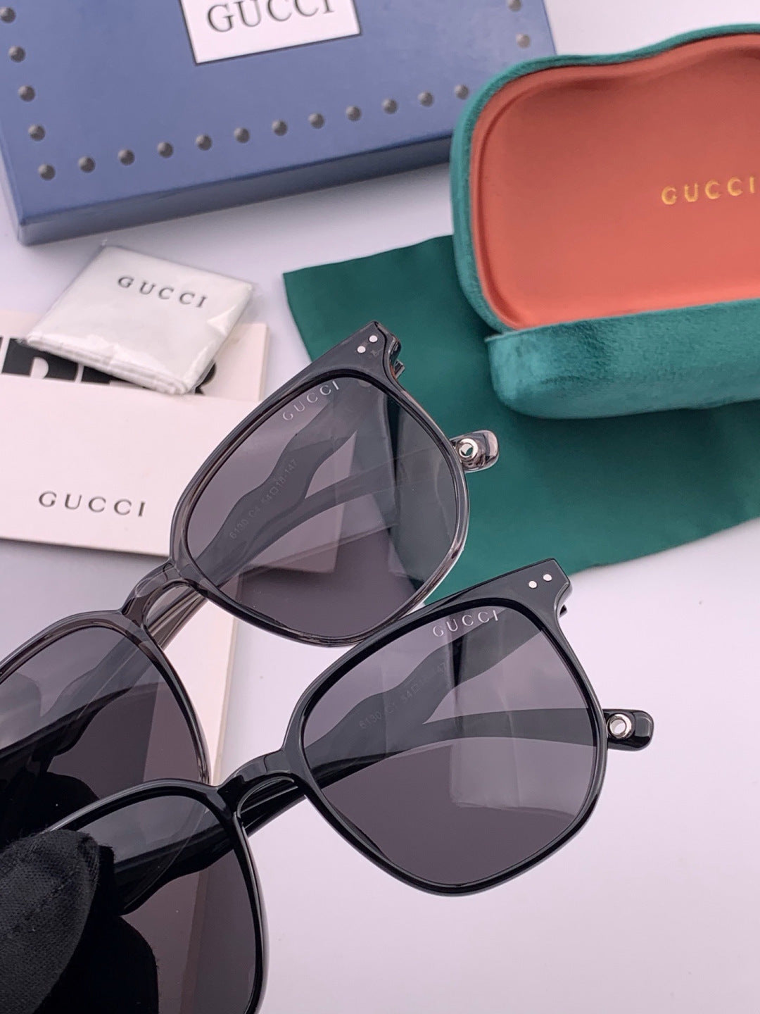 Gucci G0613 Polarized Square Black Lens Sunglasses for Women - detail image 5