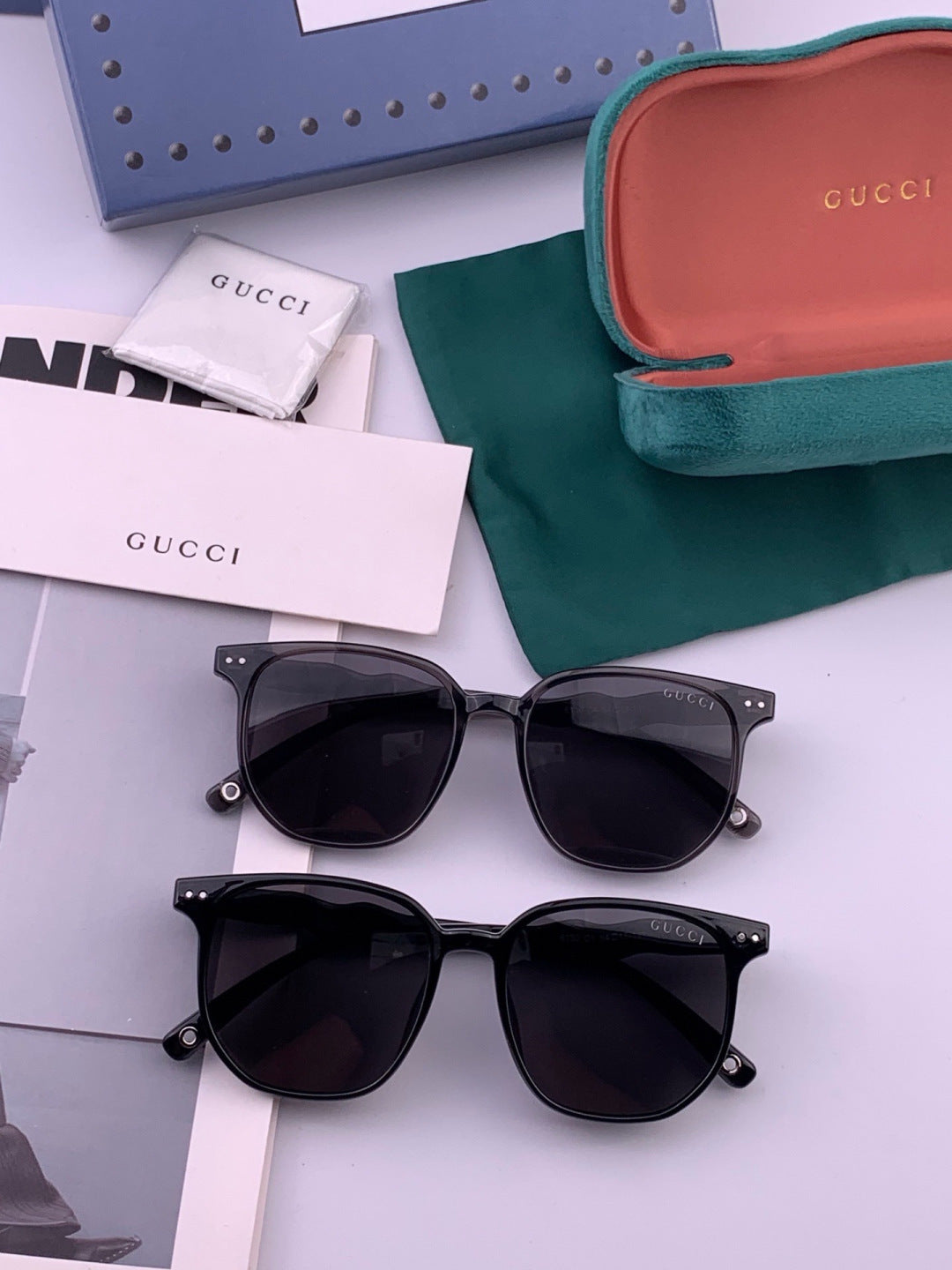 Gucci G0613 Polarized Square Black Lens Sunglasses for Women - detail image 7