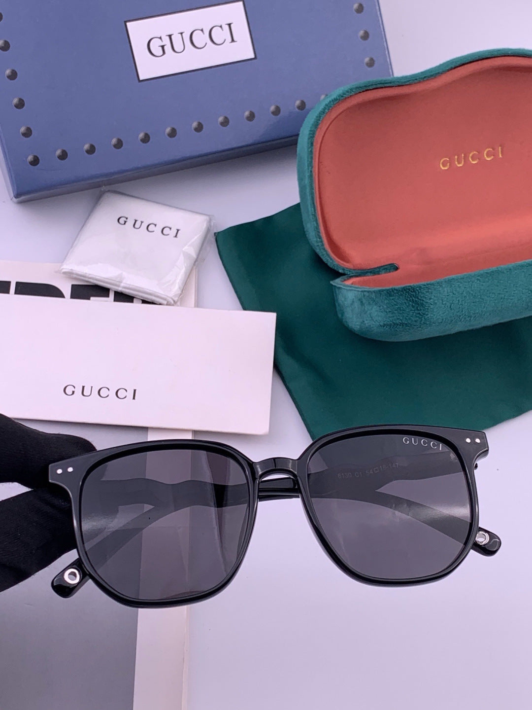 Gucci G0613 Polarized Square Black Lens Sunglasses for Women - detail image 2
