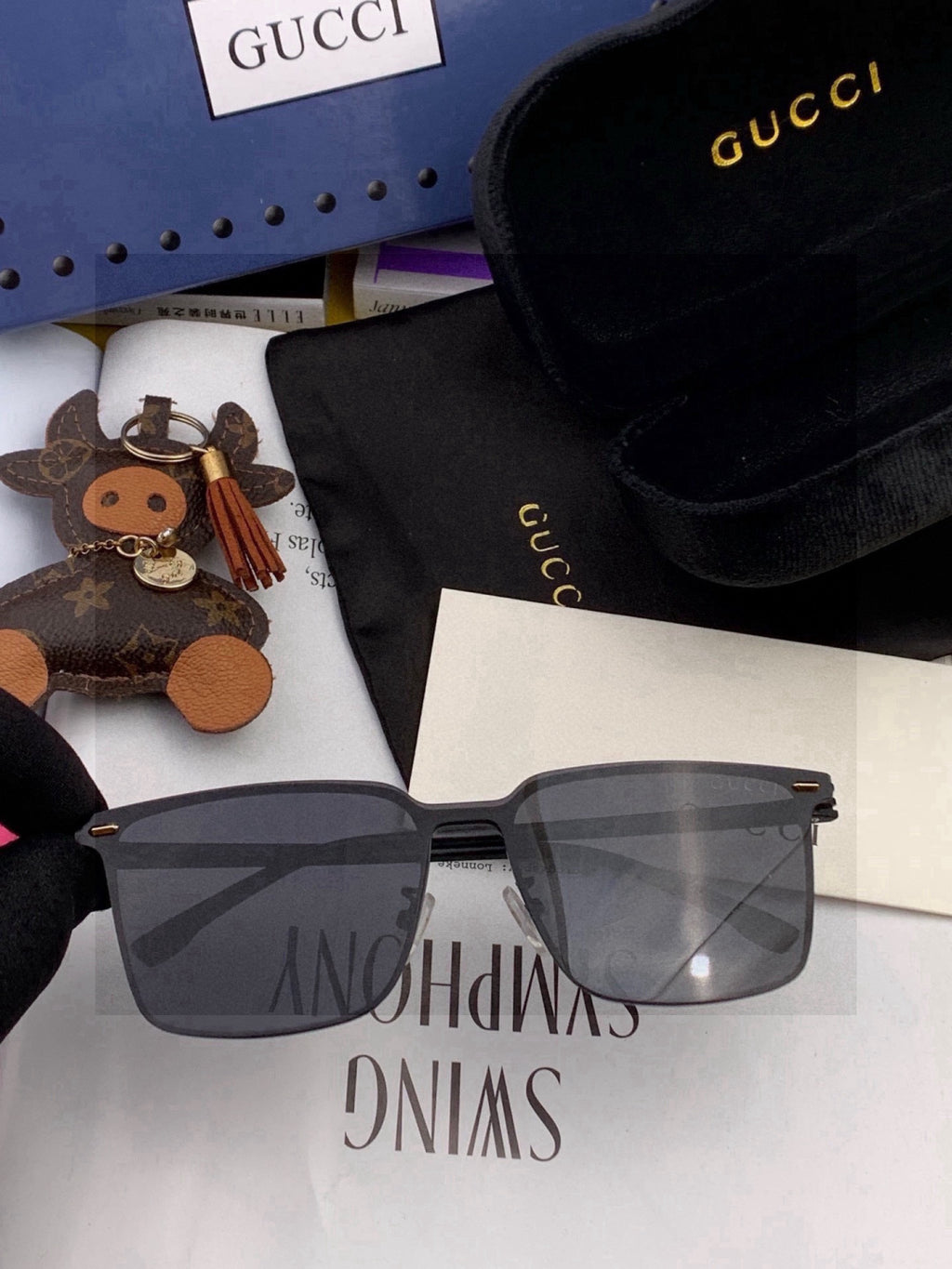 Gucci G11363 Fashion Red Lens Sunglasses for Men & Women - detail image 2