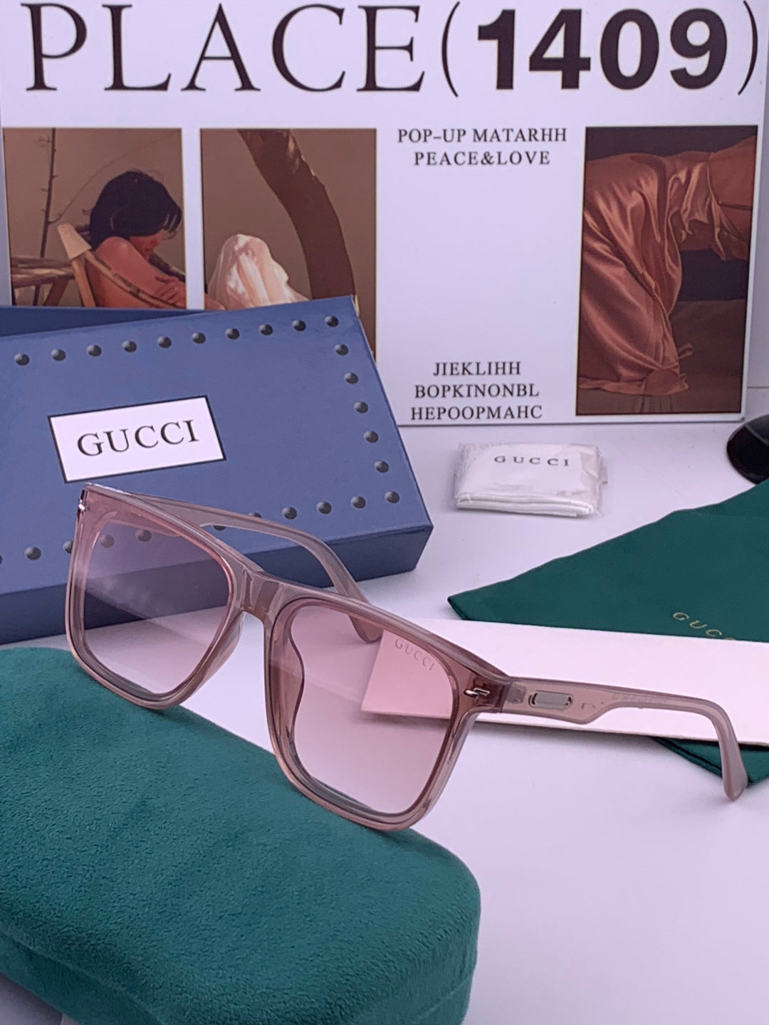 Gucci G65501 Polarized Square Brown Lens Sunglasses for Women - detail image 2
