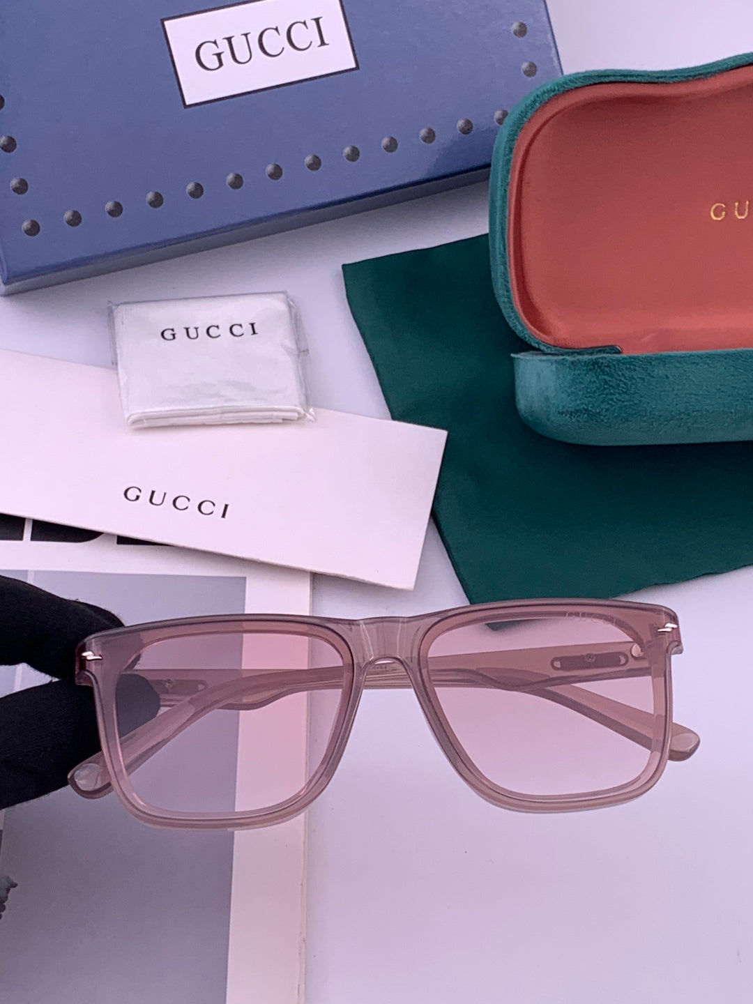Gucci G65501 Polarized Square Brown Lens Sunglasses for Women