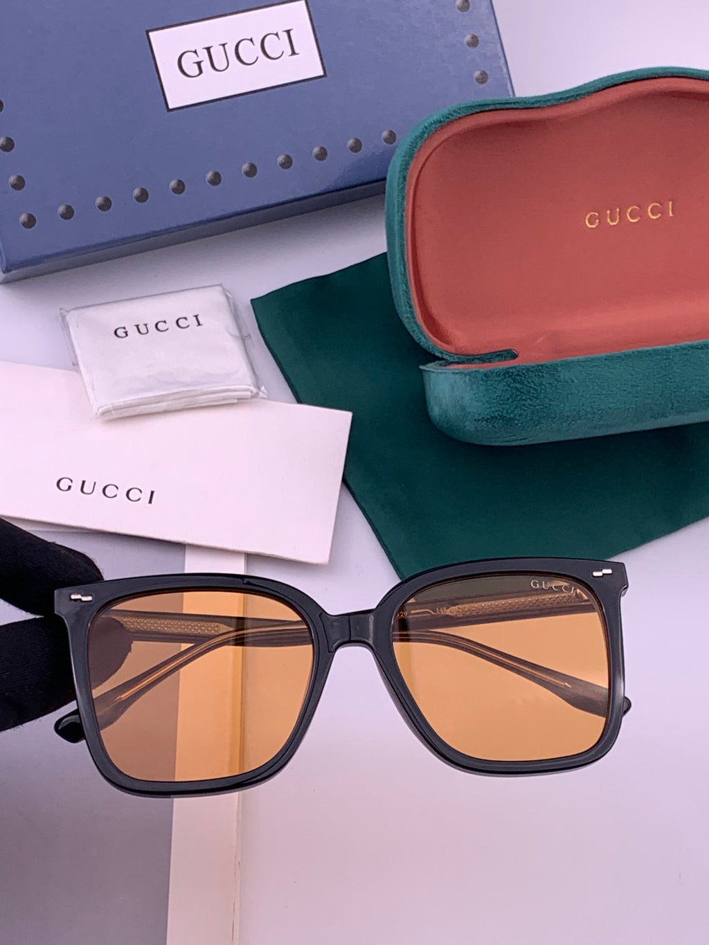 Gucci G2897 Square Brown Lens Sunglasses for Men & Women