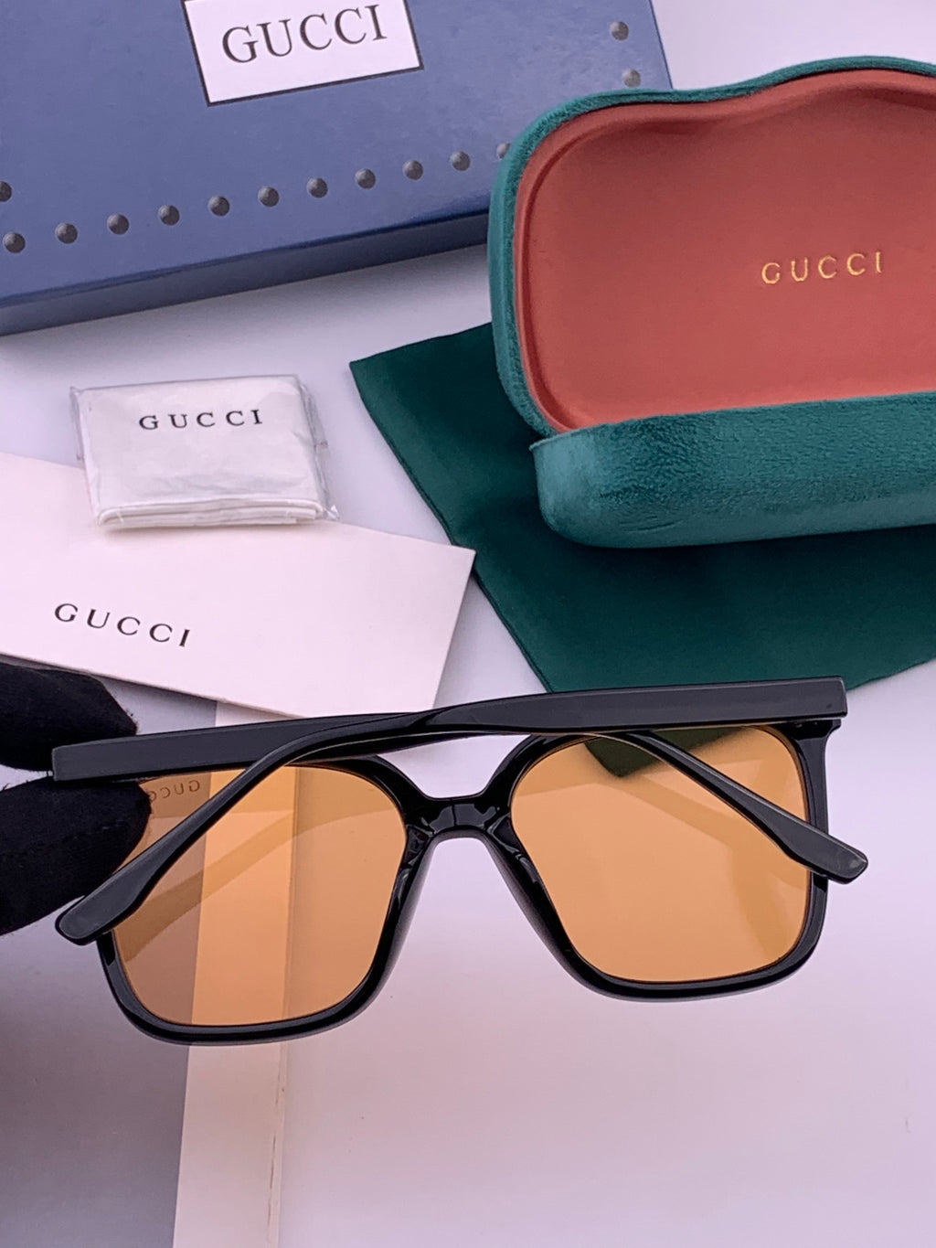 Gucci G2897 Square Brown Lens Sunglasses for Men & Women - detail image 6