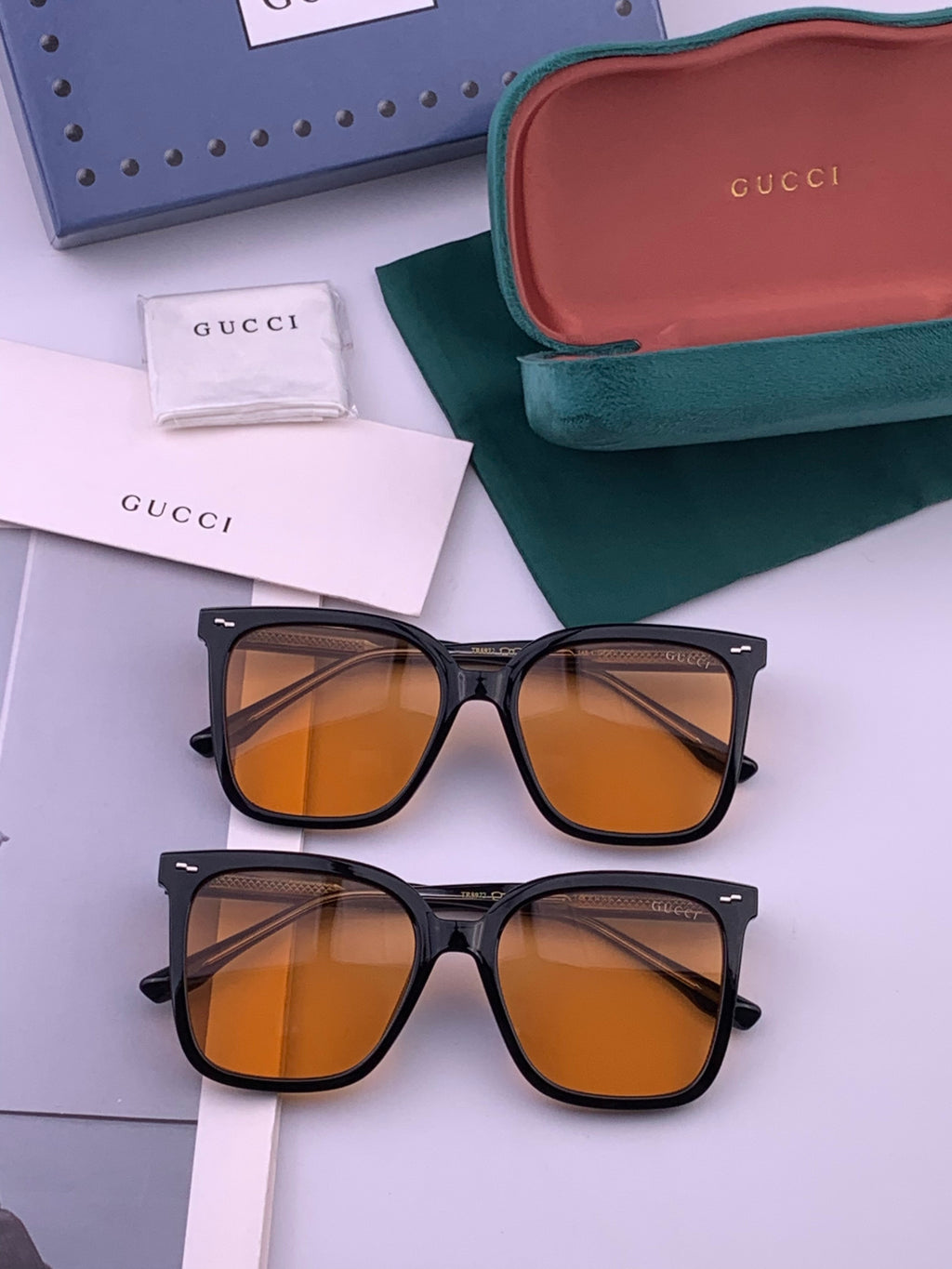 Gucci G2897 Square Brown Lens Sunglasses for Men & Women - detail image 7