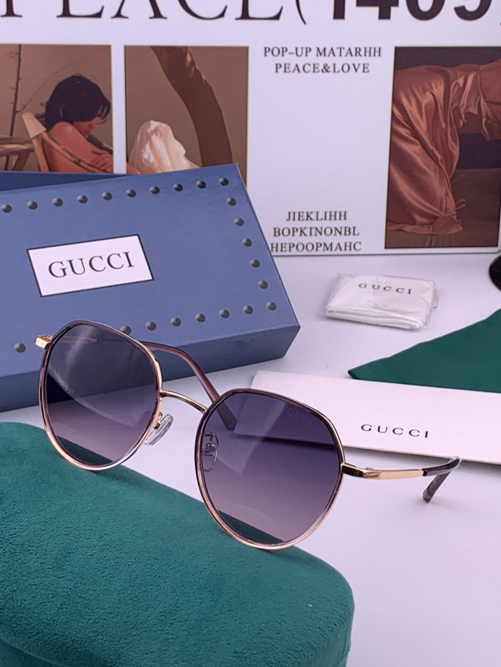 Gucci G2235 Polarized Round Brown Lens Sunglasses for Women - 493432 - detail image 2