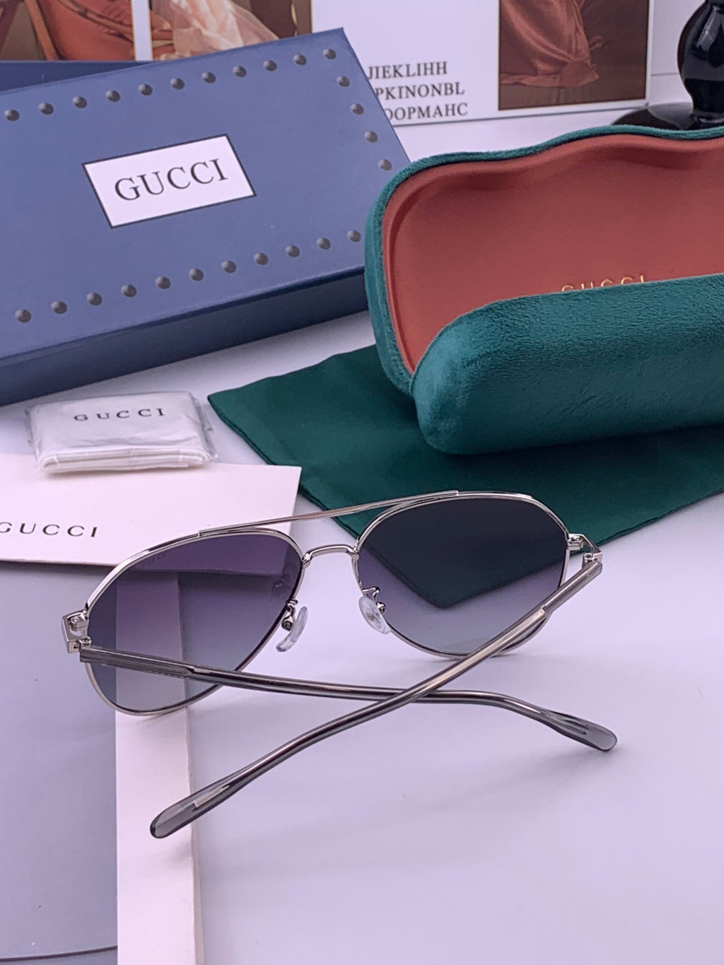 Gucci 5327 Polarized Aviator Gold Lens Sunglasses for Men & Women - detail image 7