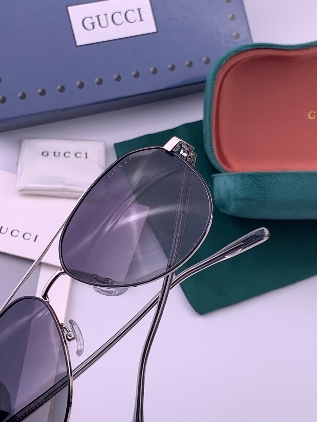Gucci 5327 Polarized Aviator Gold Lens Sunglasses for Men & Women - detail image 6