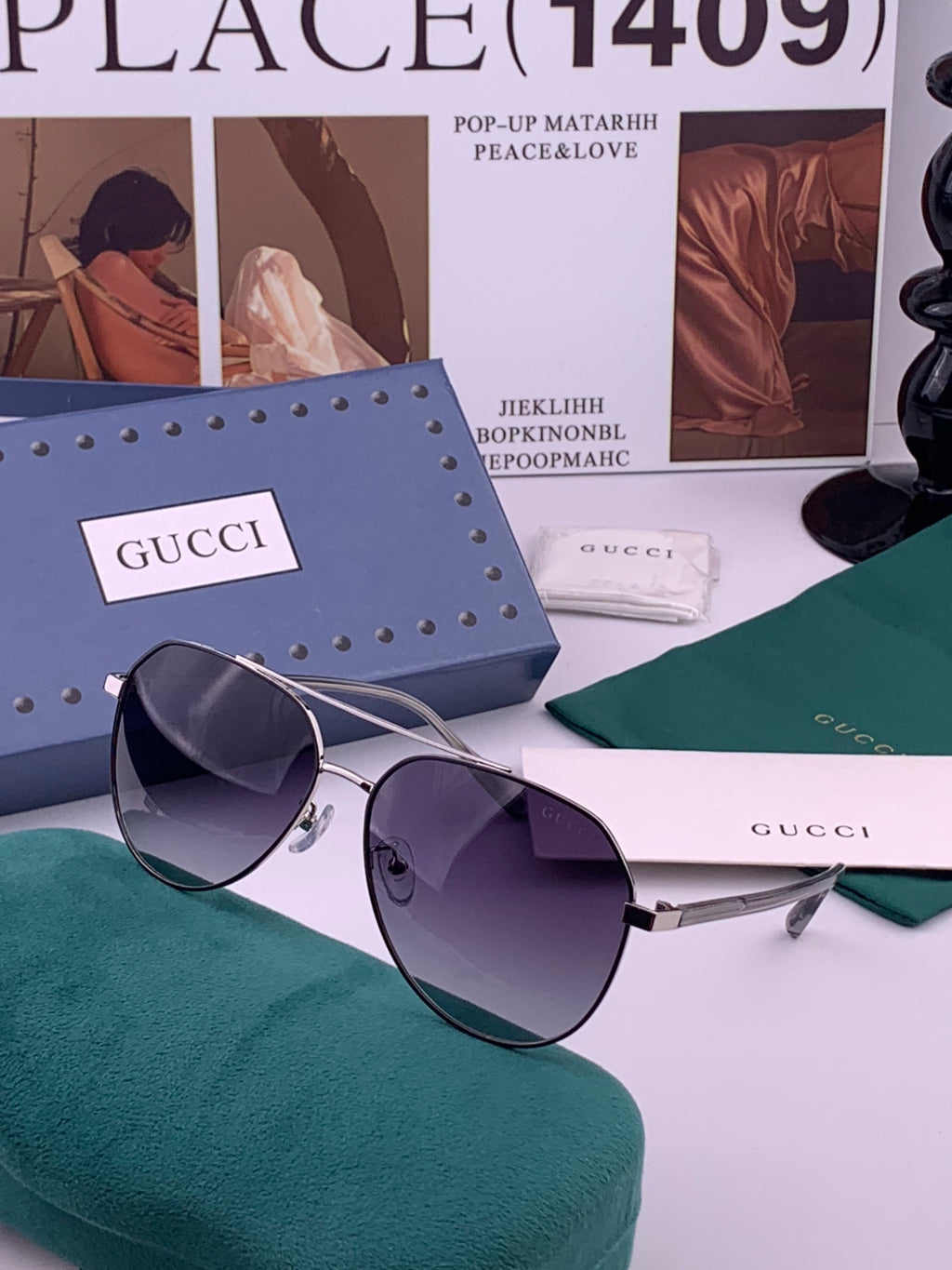 Gucci 5327 Polarized Aviator Gold Lens Sunglasses for Men & Women - detail image 2