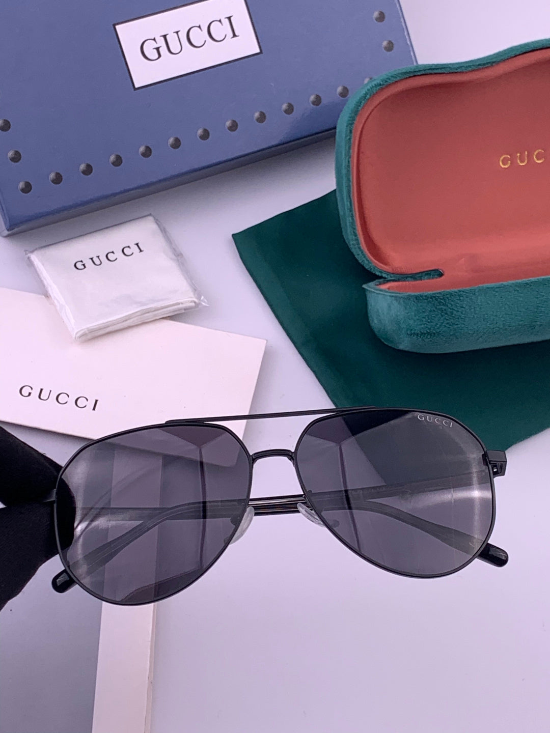 Gucci 5327 Polarized Aviator Gold Lens Sunglasses for Men & Women - 493236