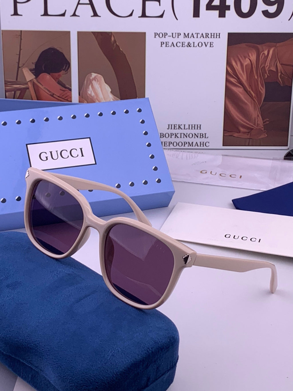 Gucci G87722 Polarized Round Black Lens Sunglasses for Women - detail image 2