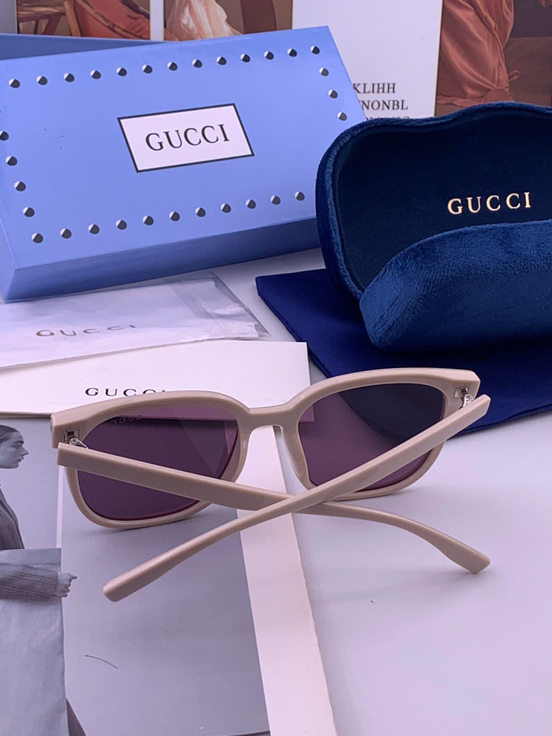 Gucci G87722 Polarized Round Black Lens Sunglasses for Women - detail image 5