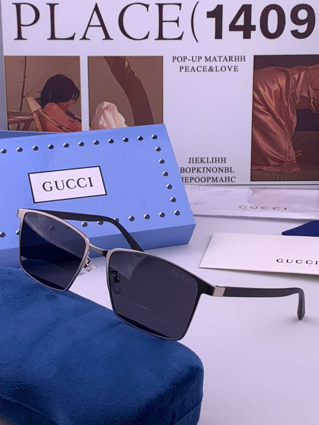 Gucci G6807 Polarized Aviator Gold Lens Sunglasses for Men & Women - detail image 2
