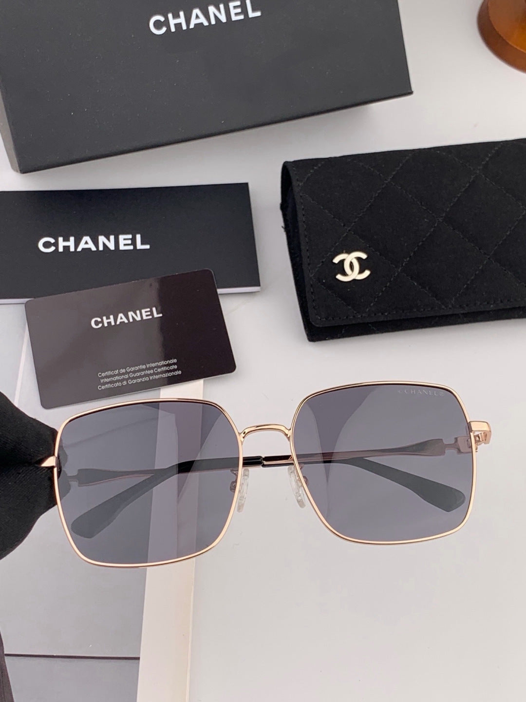 Chanel CH25813 Fashion Gold Lens Sunglasses for Men & Women