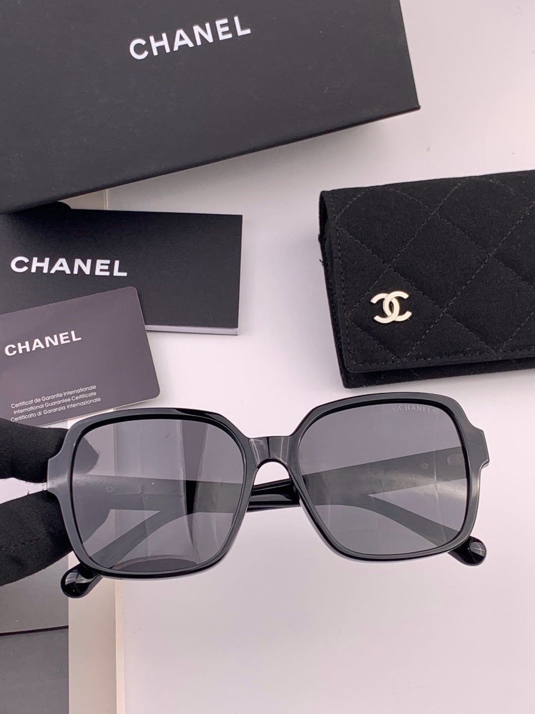 Chanel CH2787 Polarized Square Gold Lens Sunglasses for Women - detail image 2