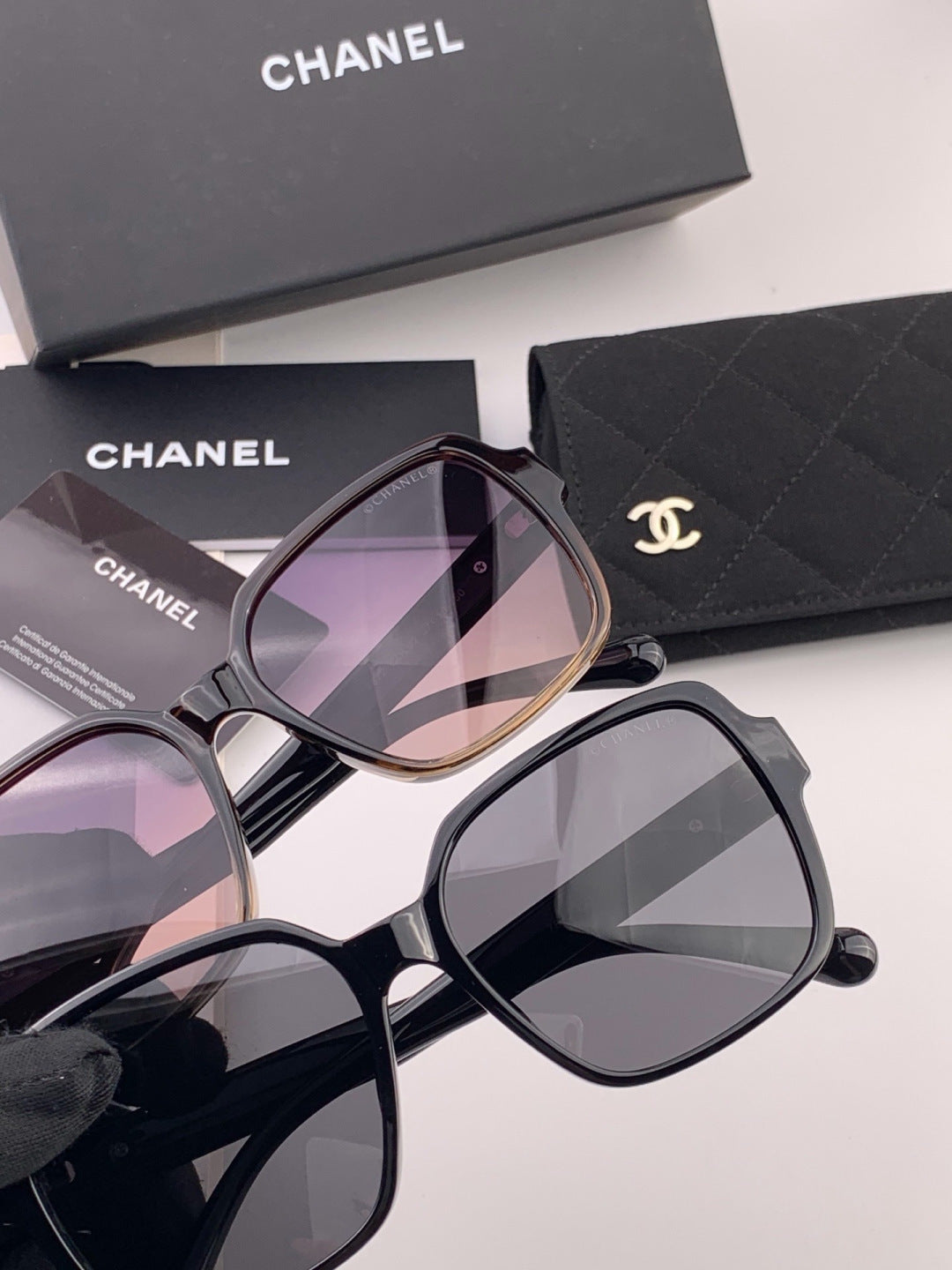 Chanel CH2787 Polarized Square Gold Lens Sunglasses for Women - detail image 5