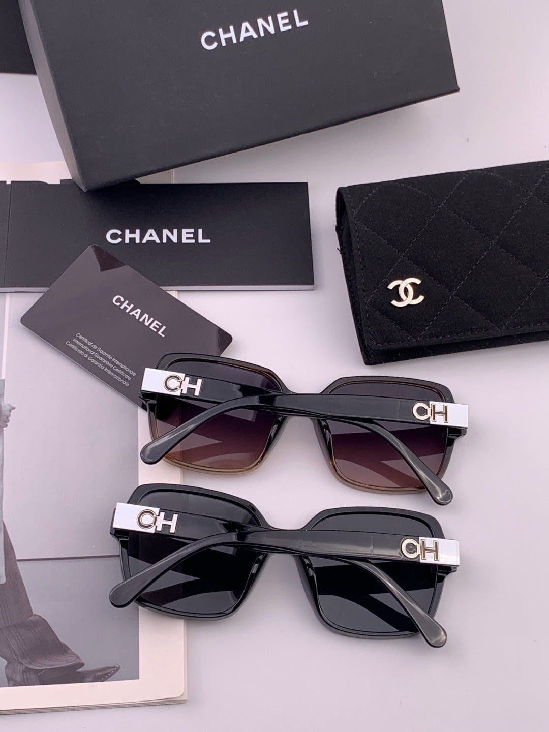 Chanel CH2787 Polarized Square Gold Lens Sunglasses for Women - detail image 6