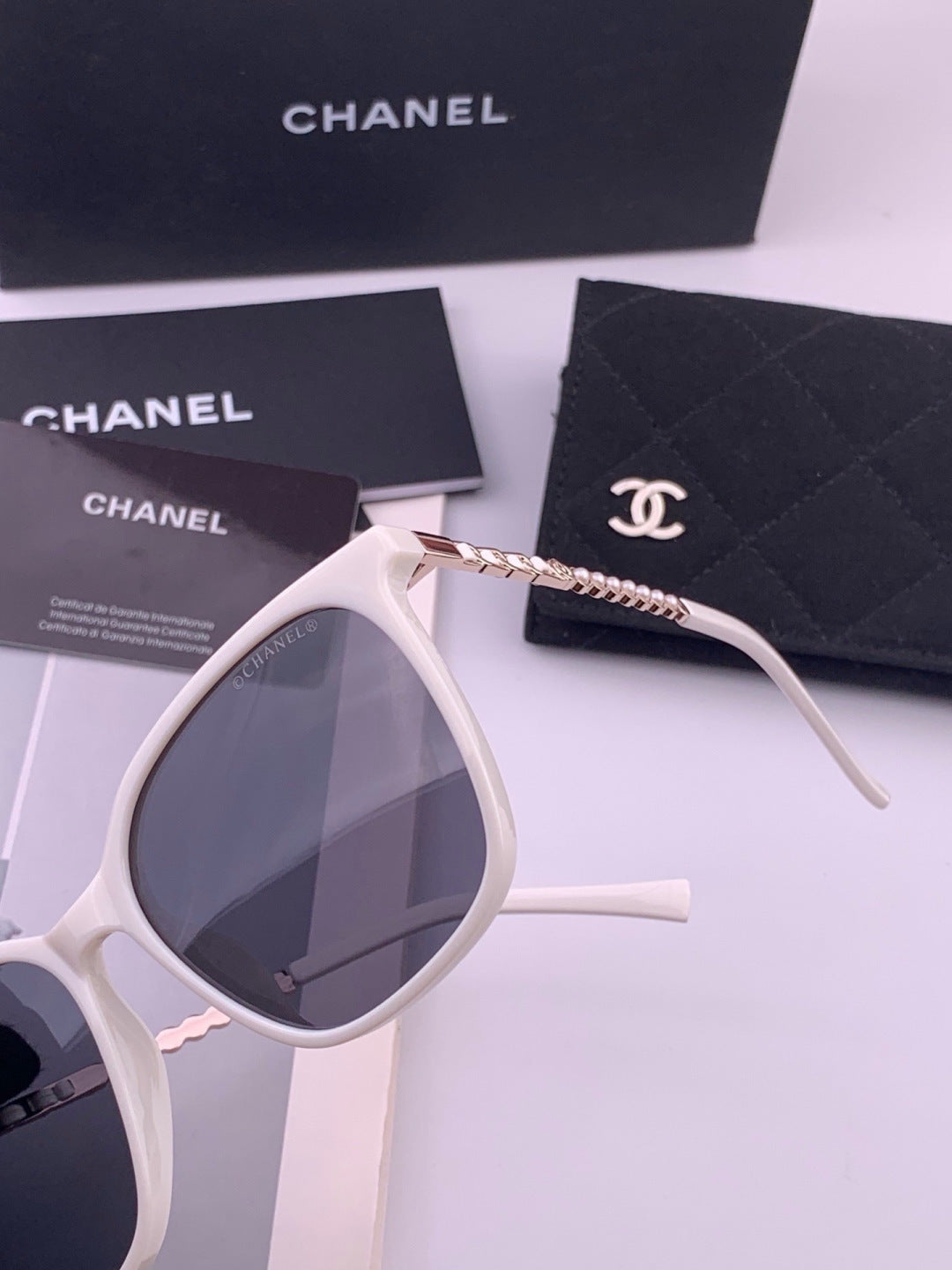 Chanel CH2753 Metal Square Gold Lens Sunglasses for Men & Women - detail image 5