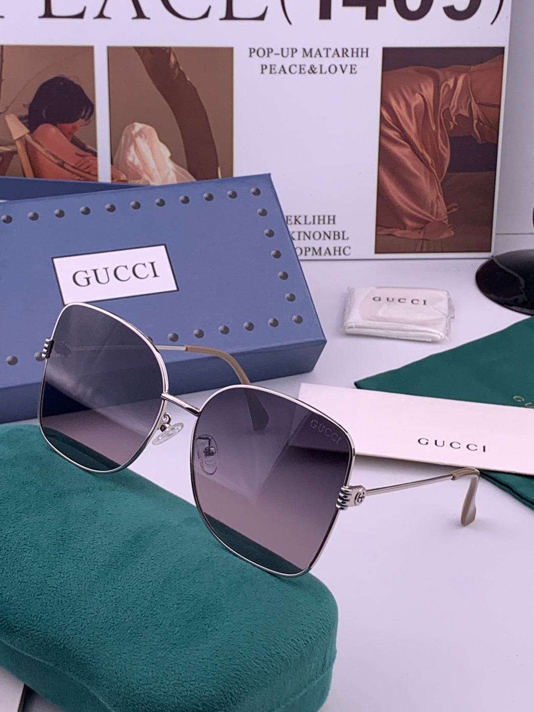 Gucci G2330 Polarized Round Black Lens Sunglasses for Women - detail image 2