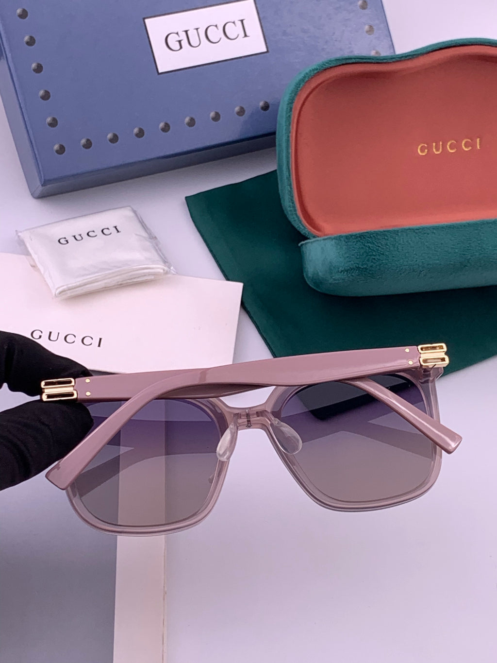 Gucci G60 Polarized Square Brown Lens Sunglasses for Men & Women - detail image 5