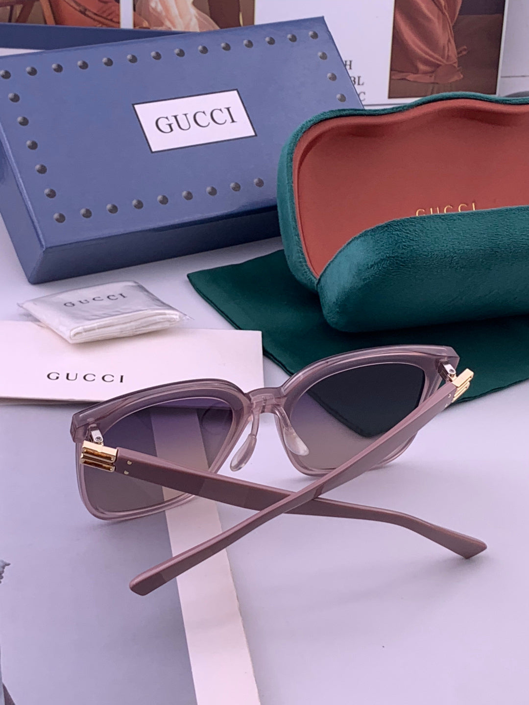 Gucci G60 Polarized Square Brown Lens Sunglasses for Men & Women - detail image 4