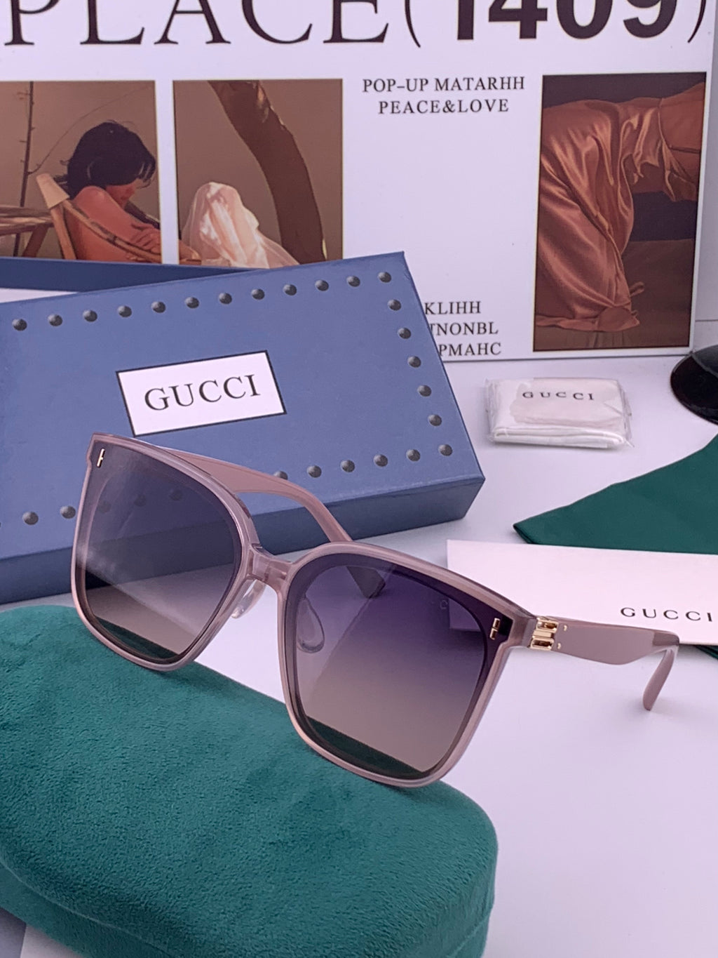 Gucci G60 Polarized Square Brown Lens Sunglasses for Men & Women - detail image 2