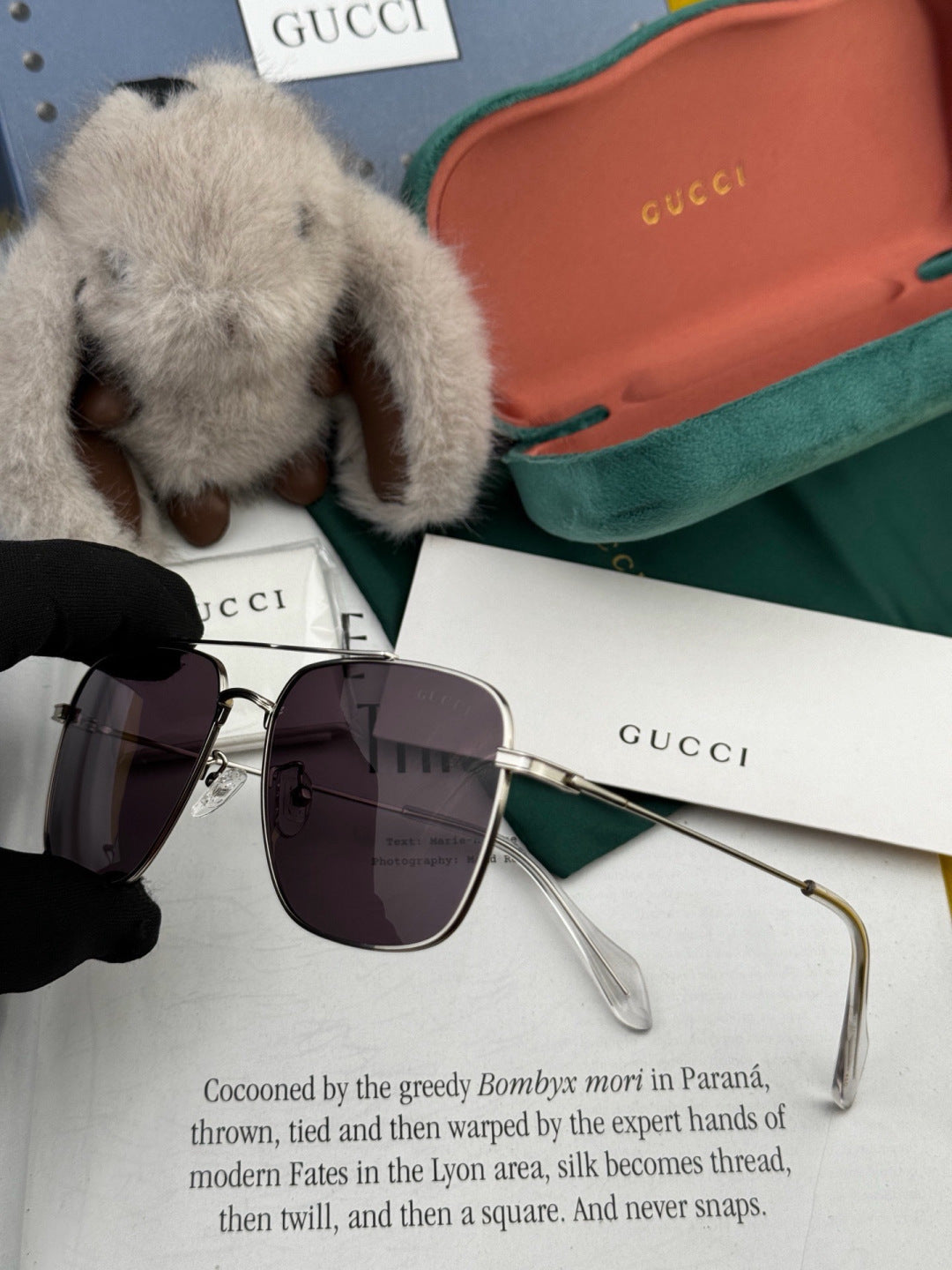 Gucci G4203 Polarized Aviator Gold Lens Sunglasses for Men & Women - detail image 5