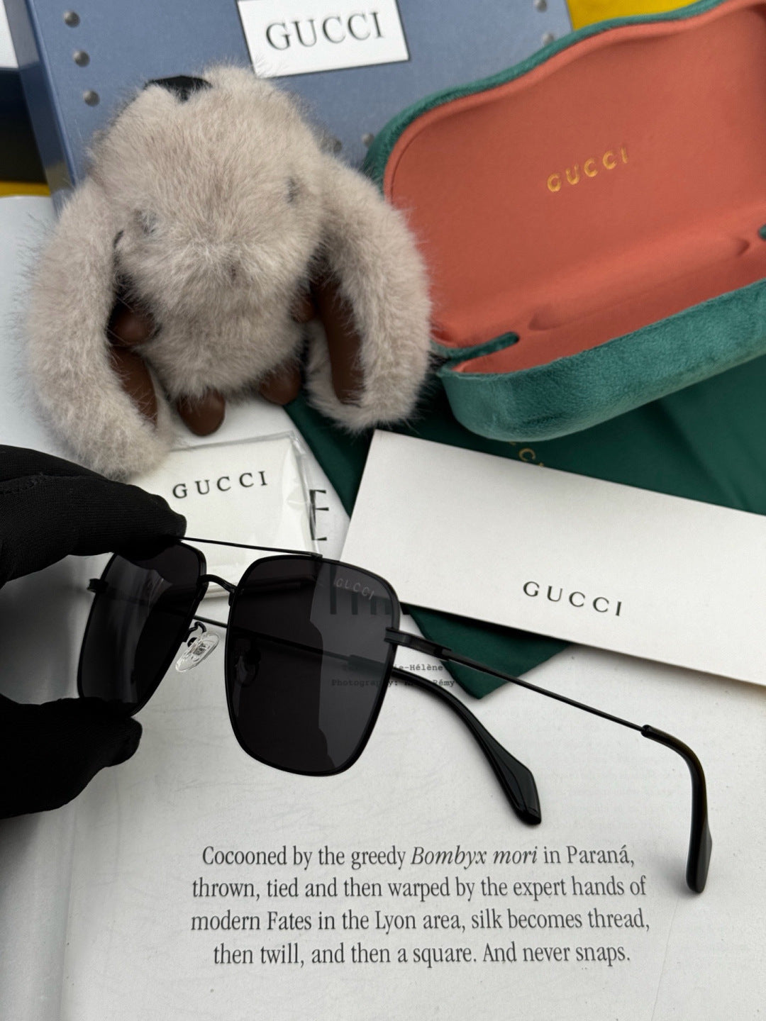 Gucci G4203 Polarized Aviator Gold Lens Sunglasses for Men & Women - detail image 6