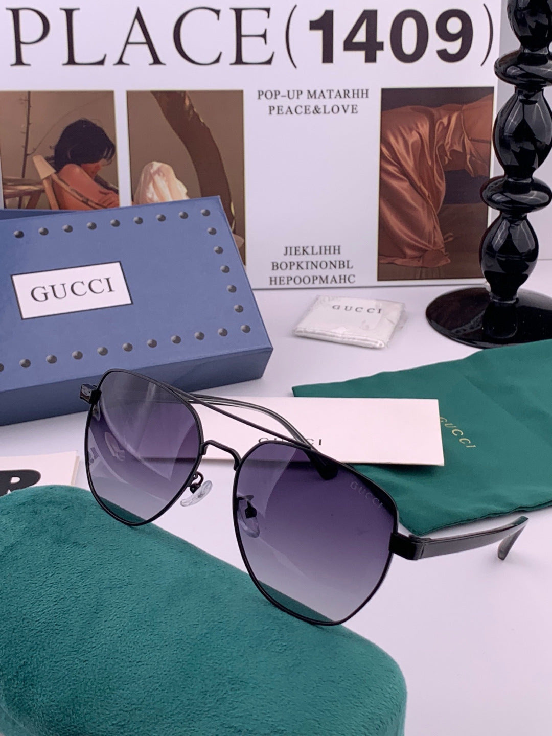 Gucci G9325 Polarized Aviator Black Lens Sunglasses for Men & Women - 493254 - detail image 4