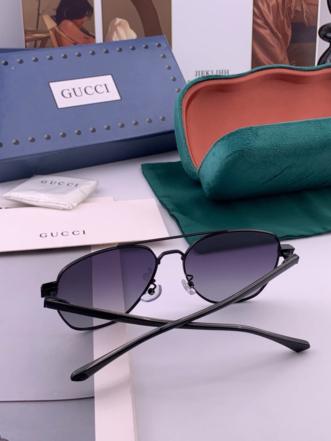 Gucci G9325 Polarized Aviator Black Lens Sunglasses for Men & Women - 493254 - detail image 6