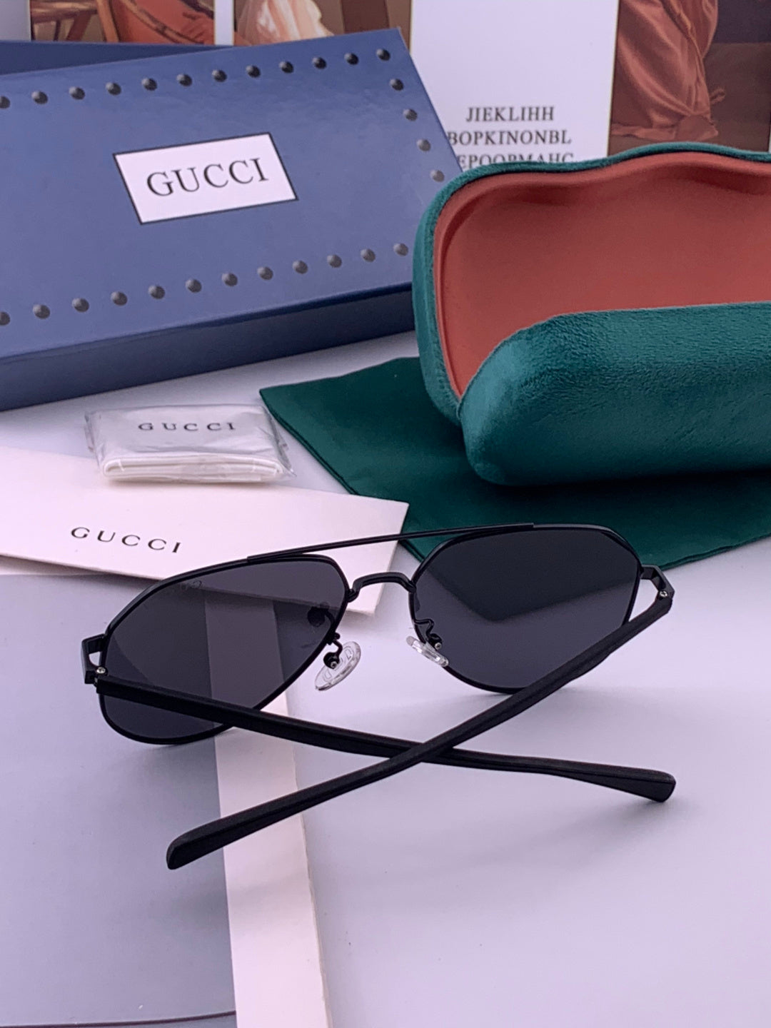 Gucci G5381 Polarized Aviator Gold Lens Sunglasses for Men & Women - 493256 - detail image 4