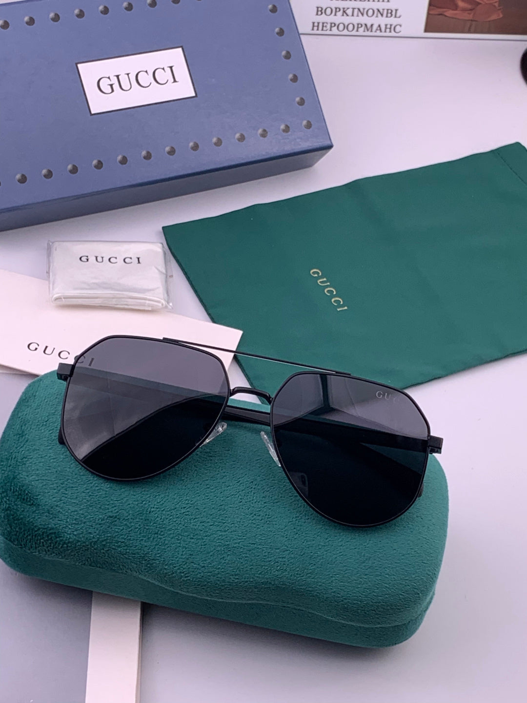 Gucci G5381 Polarized Aviator Gold Lens Sunglasses for Men & Women - 493256 - detail image 6