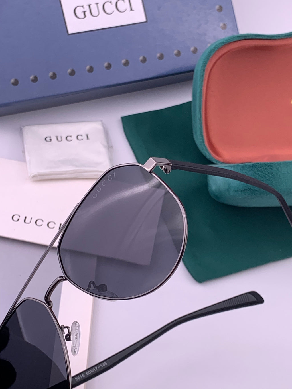 Gucci G5381 Polarized Aviator Gold Lens Sunglasses for Men & Women - detail image 3